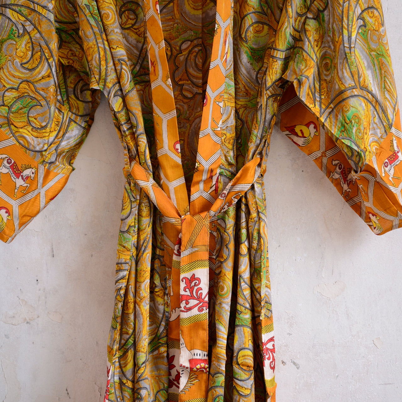 Vintage Saree Silk Kimono / Duster - Long