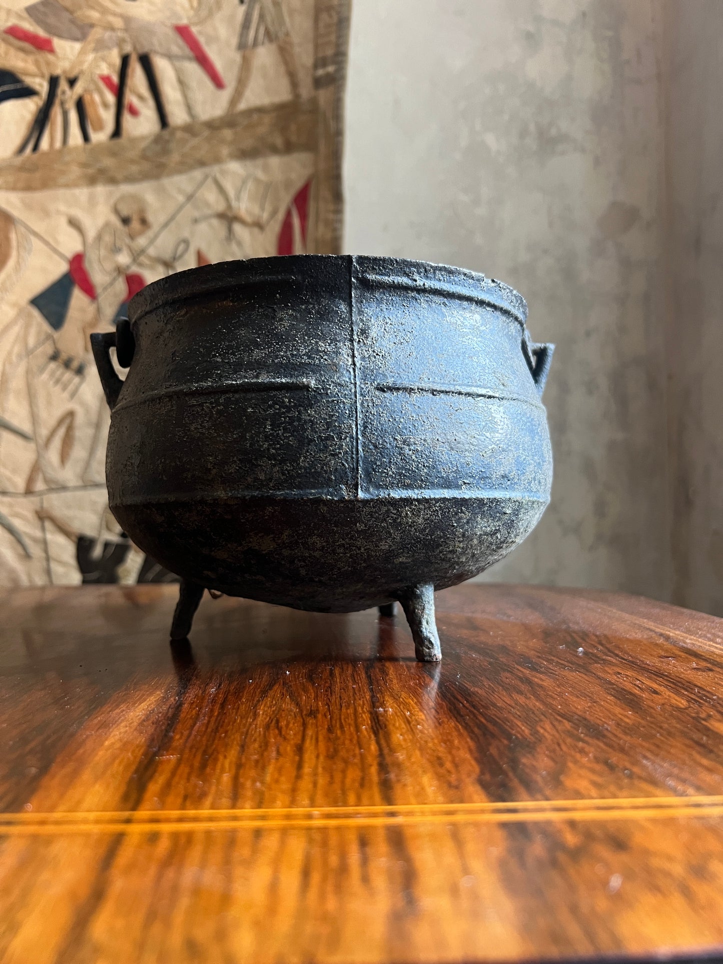 A Diminutive Vernacular Cast Iron Cauldron ~ 19thC Scottish
