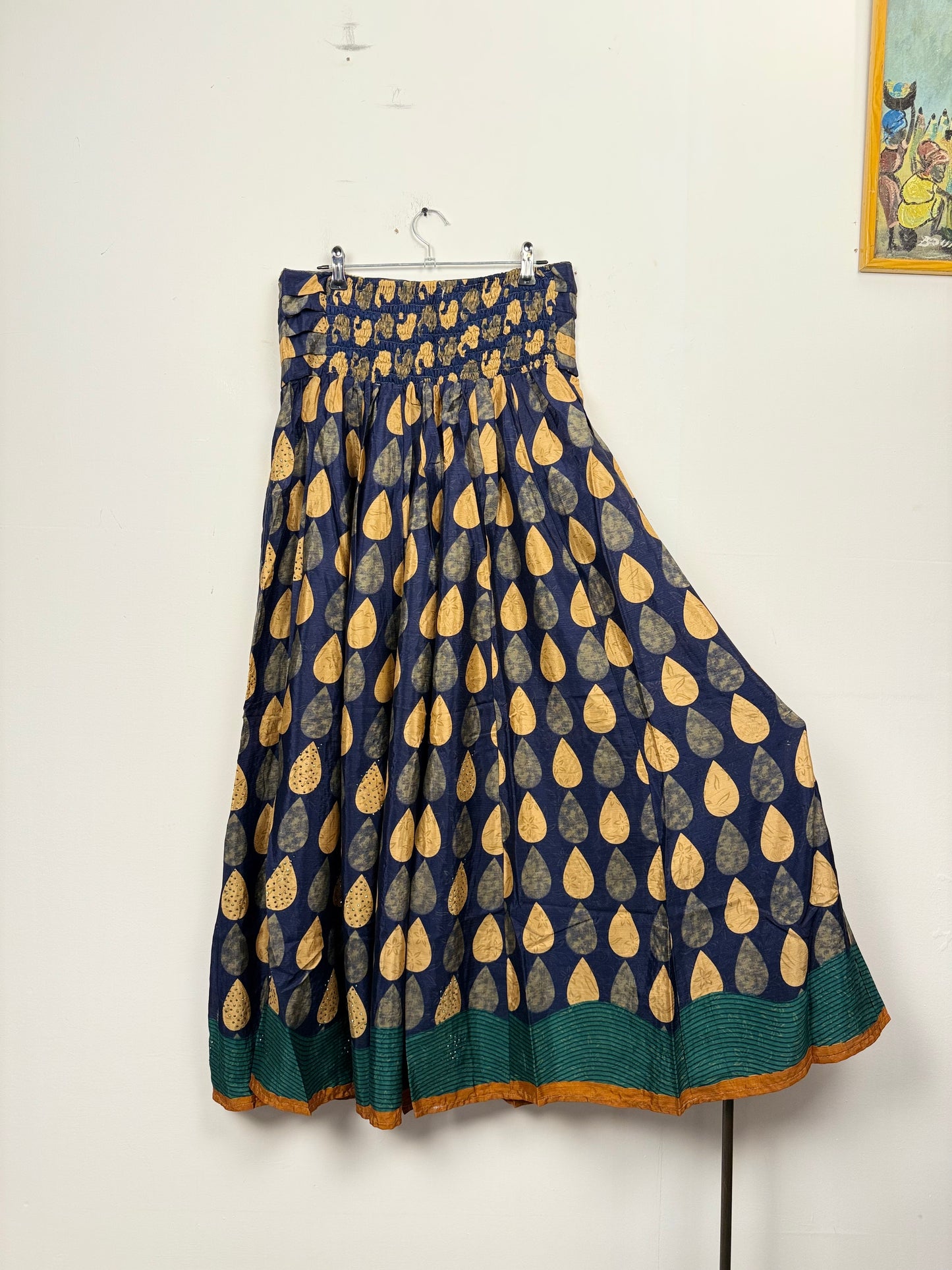 Vintage Saree Silk Pleated Skirt