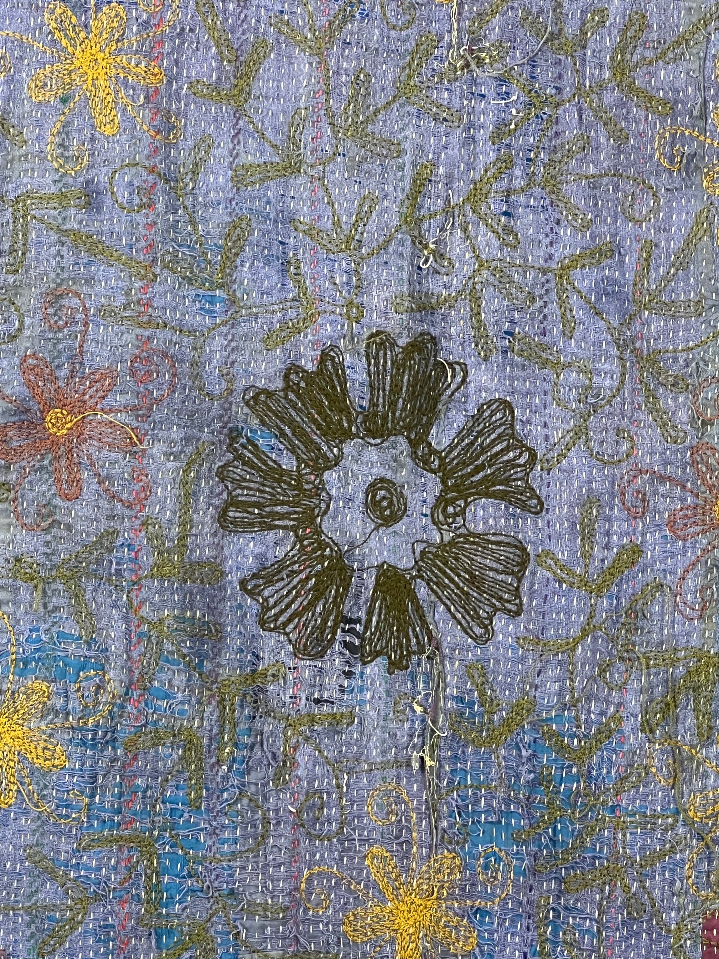 Vintage Kantha Suzani Quilt