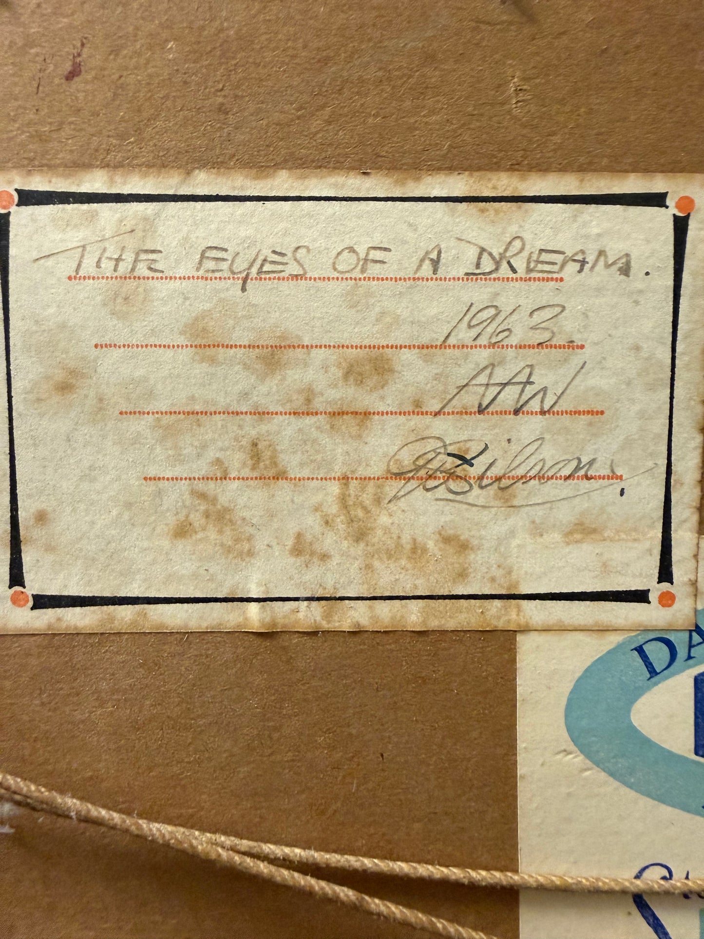 The Eyes of a Dream (1963) by Arthur Allan Wilson (Scottish 1944 - 2024)