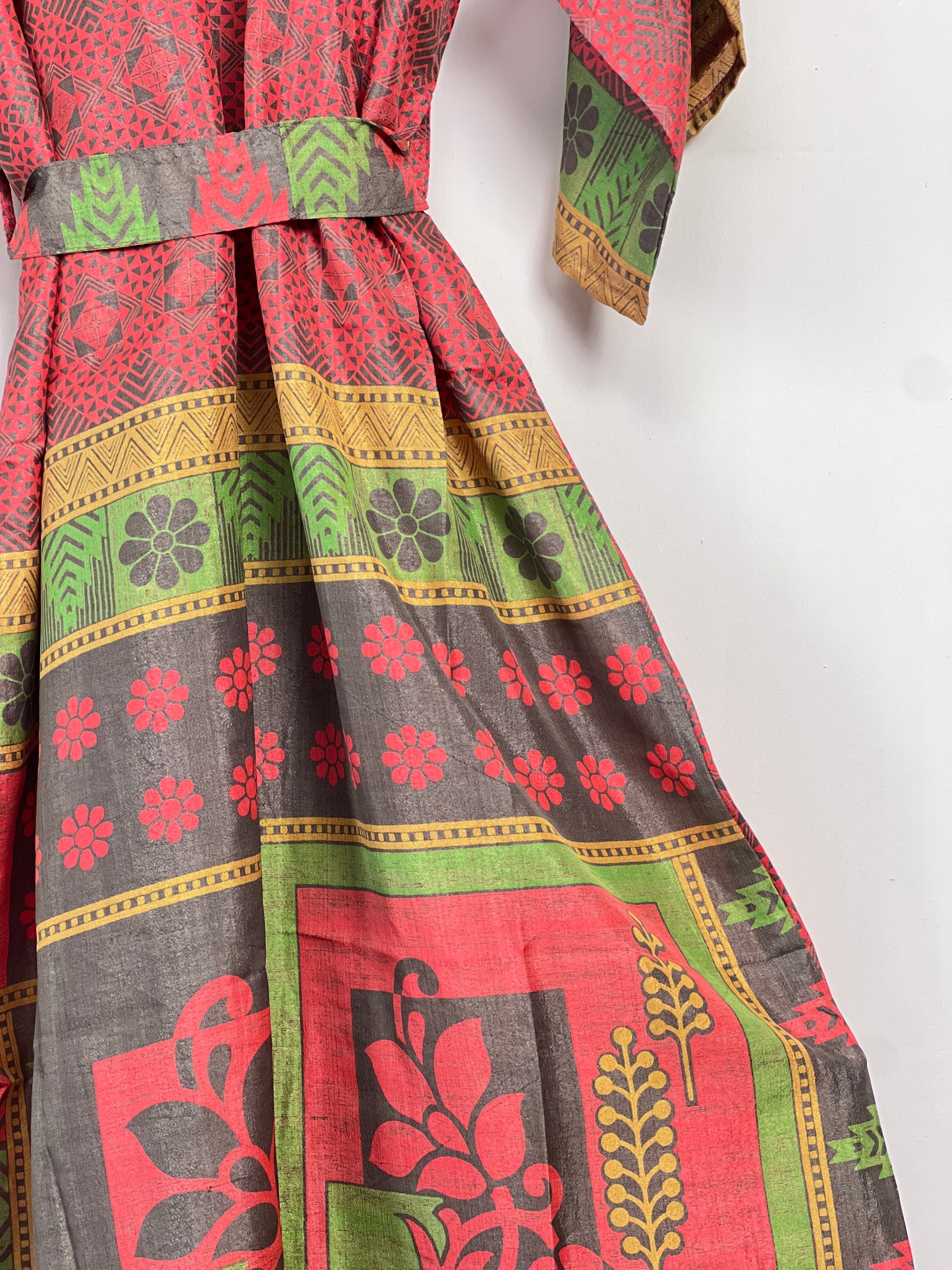 Vintage Saree Silk Kimono / Duster - Long