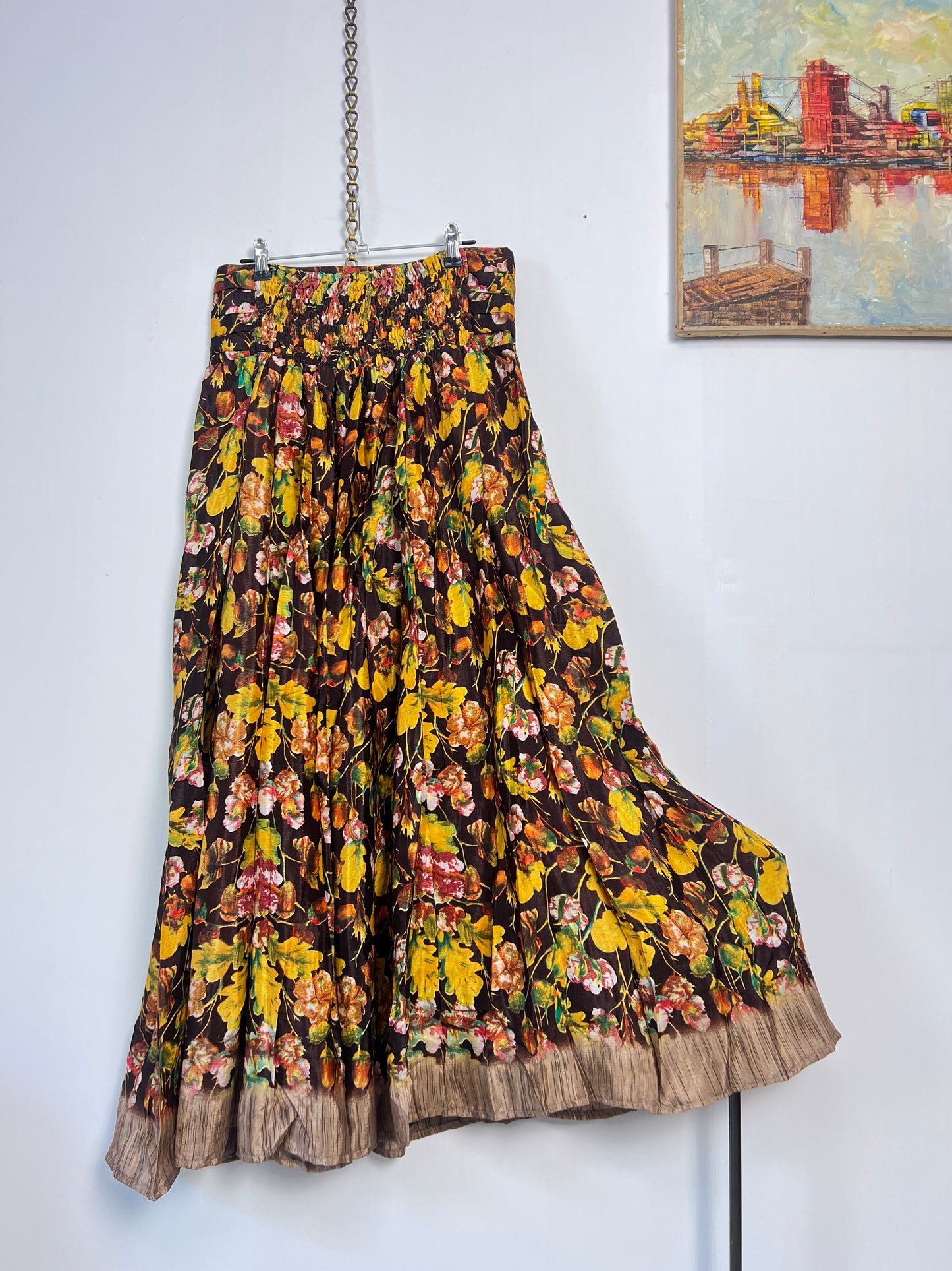 Vintage Saree Silk Pleated Skirt