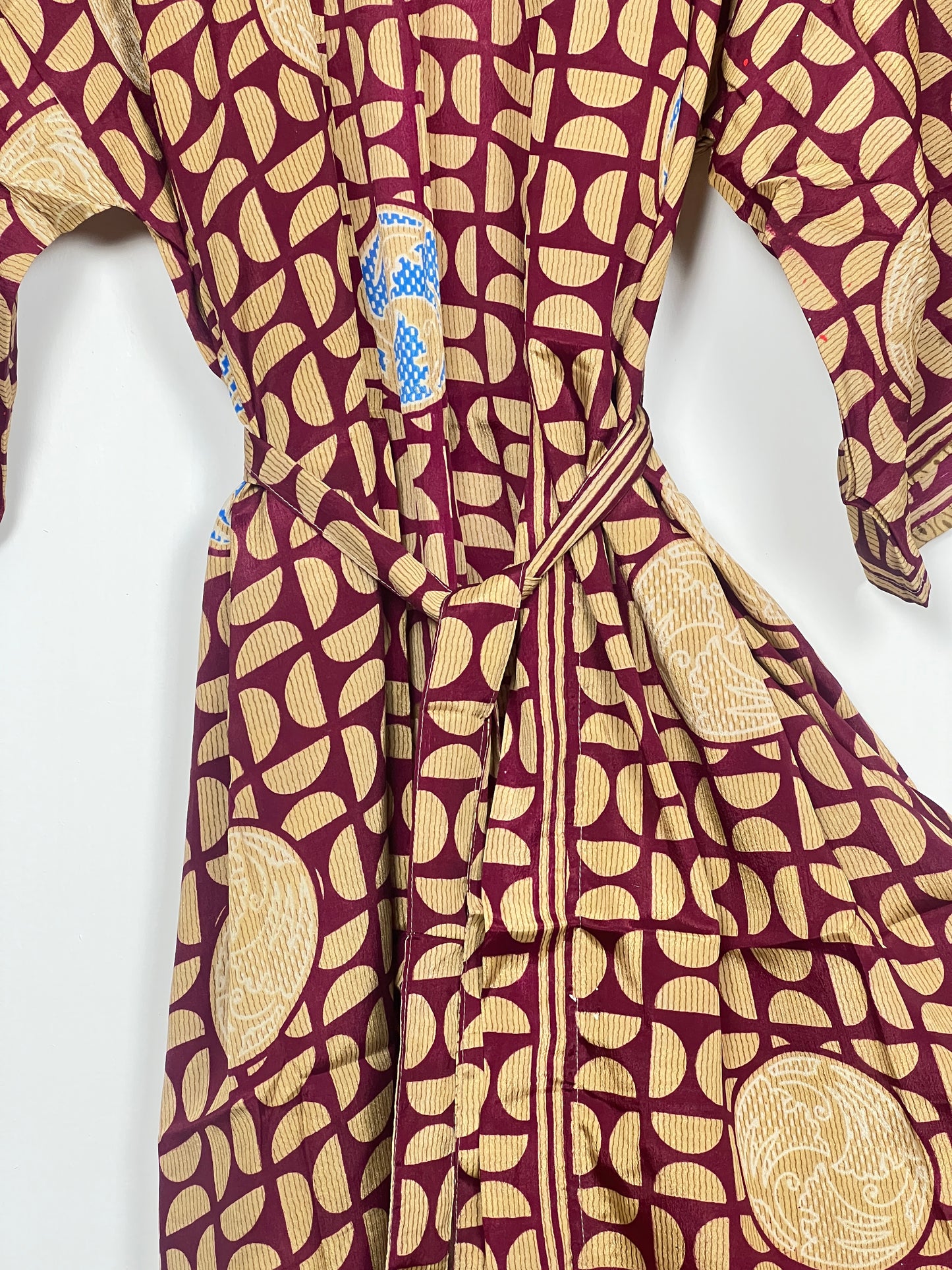 Vintage Saree Silk Kimono / Duster - Long - Wider Unisex Fit
