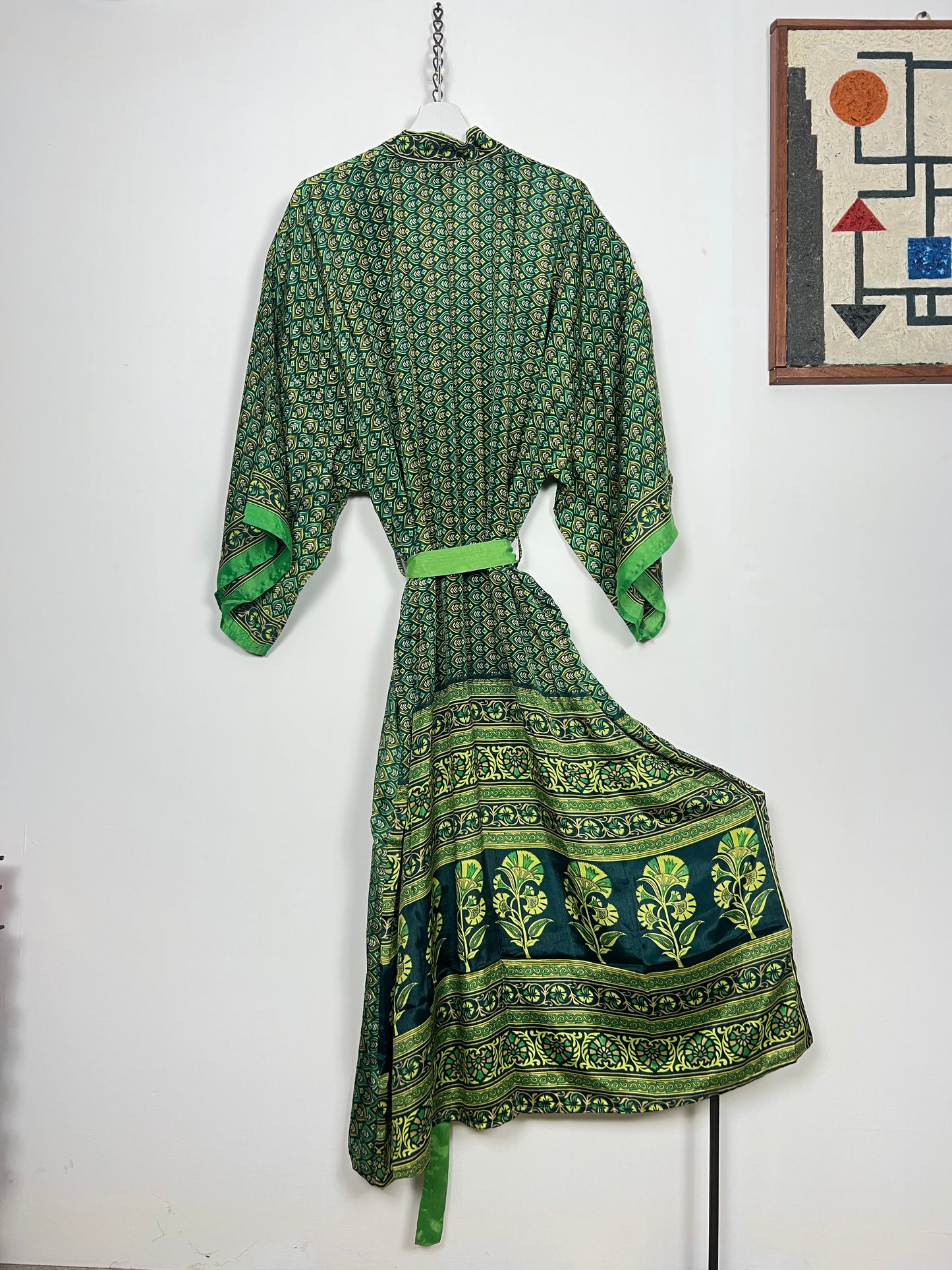 Vintage Saree Silk Kimono / Duster - Long - Wider Unisex Fit