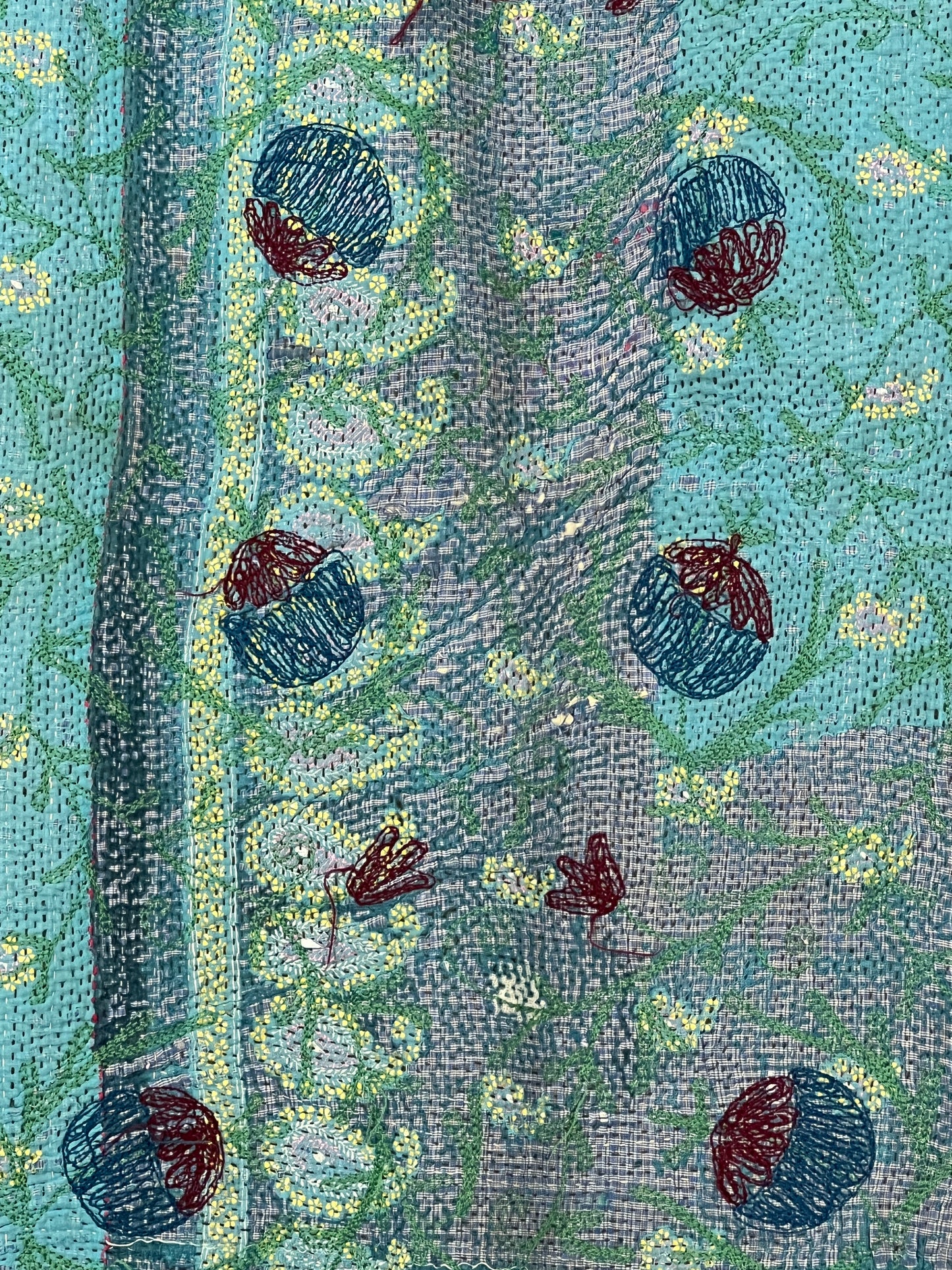 Vintage Kantha Suzani Quilt