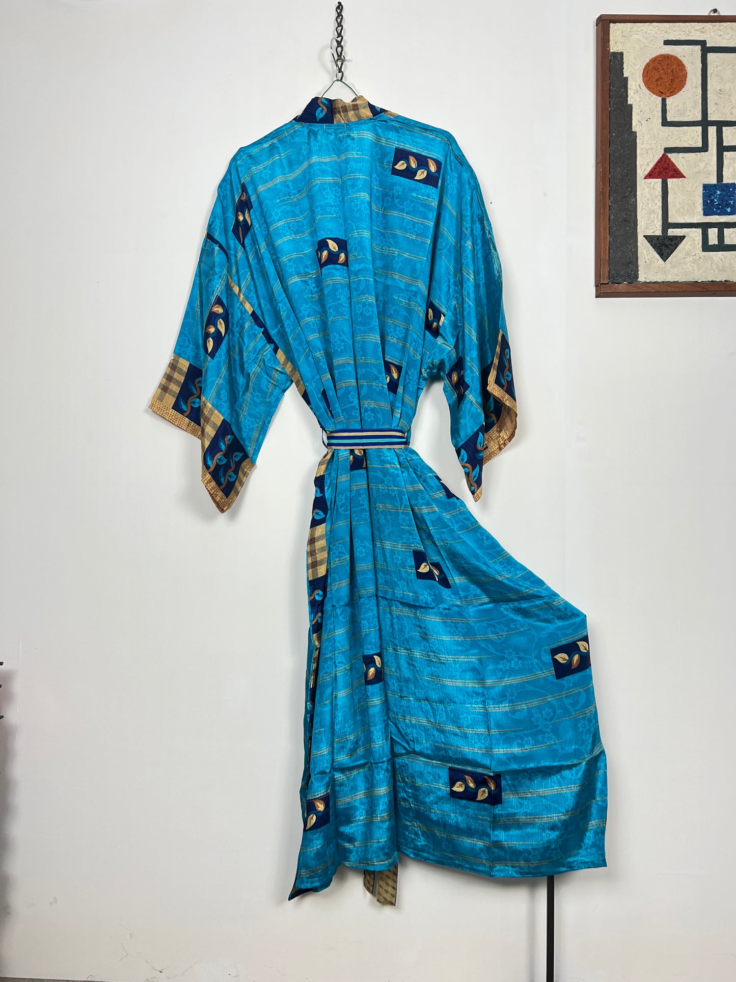 Vintage Saree Silk Kimono / Duster - Long - Wider Unisex Fit