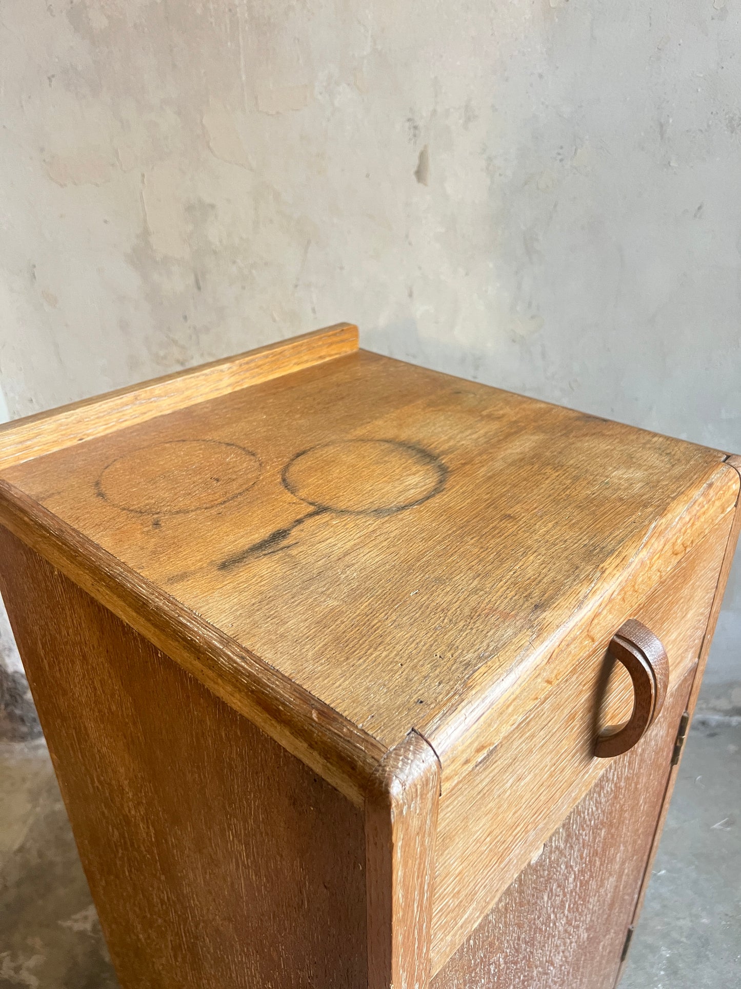 1930’s Limed Oak Bedside Cabinet