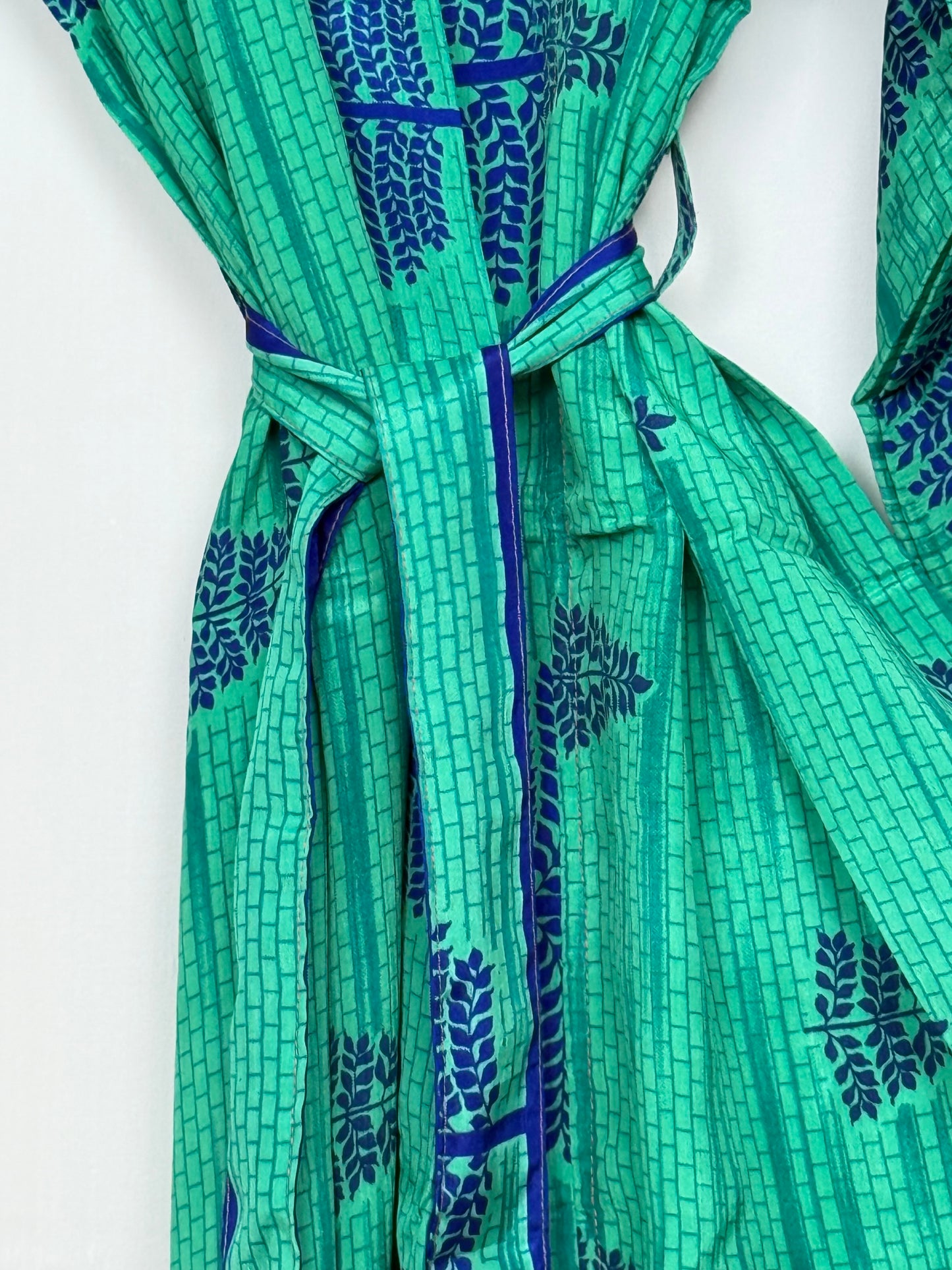 Vintage Saree Silk Kimono / Duster - Long
