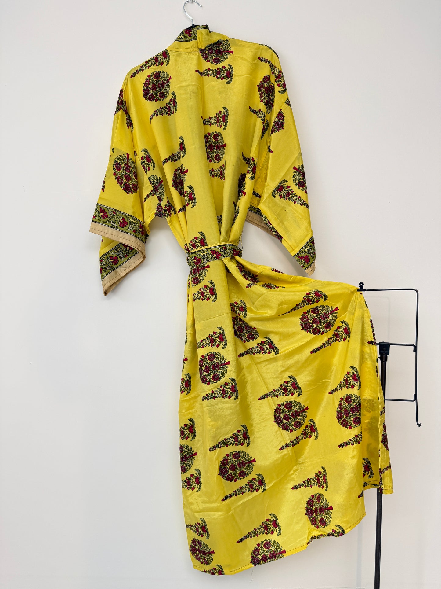 Vintage Saree Silk Kimono / Duster - Long