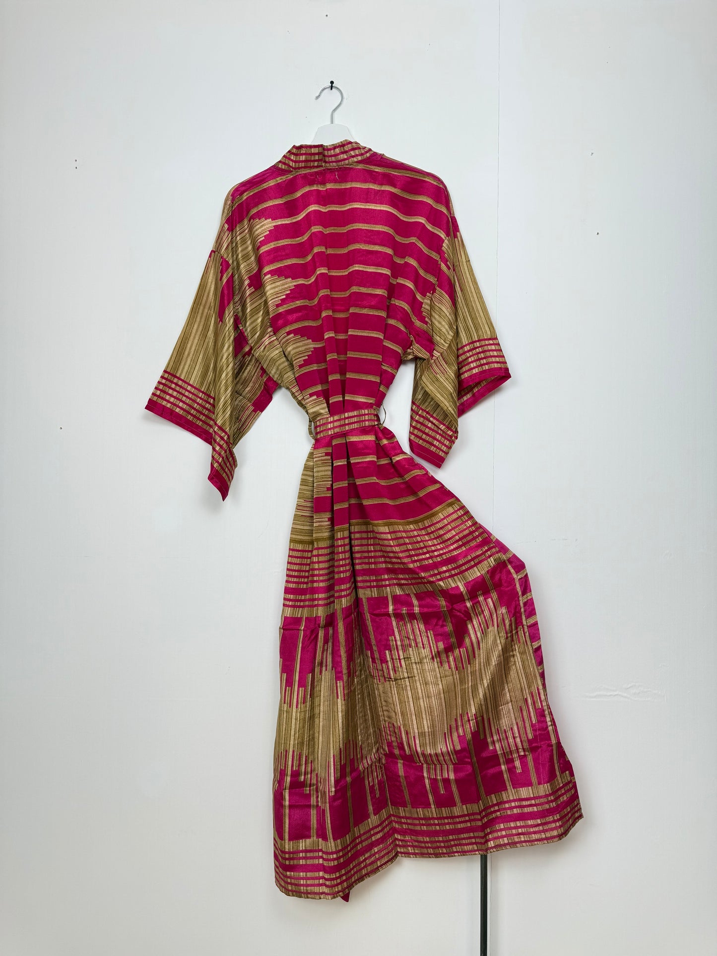 Vintage Saree Silk Kimono / Duster - Long