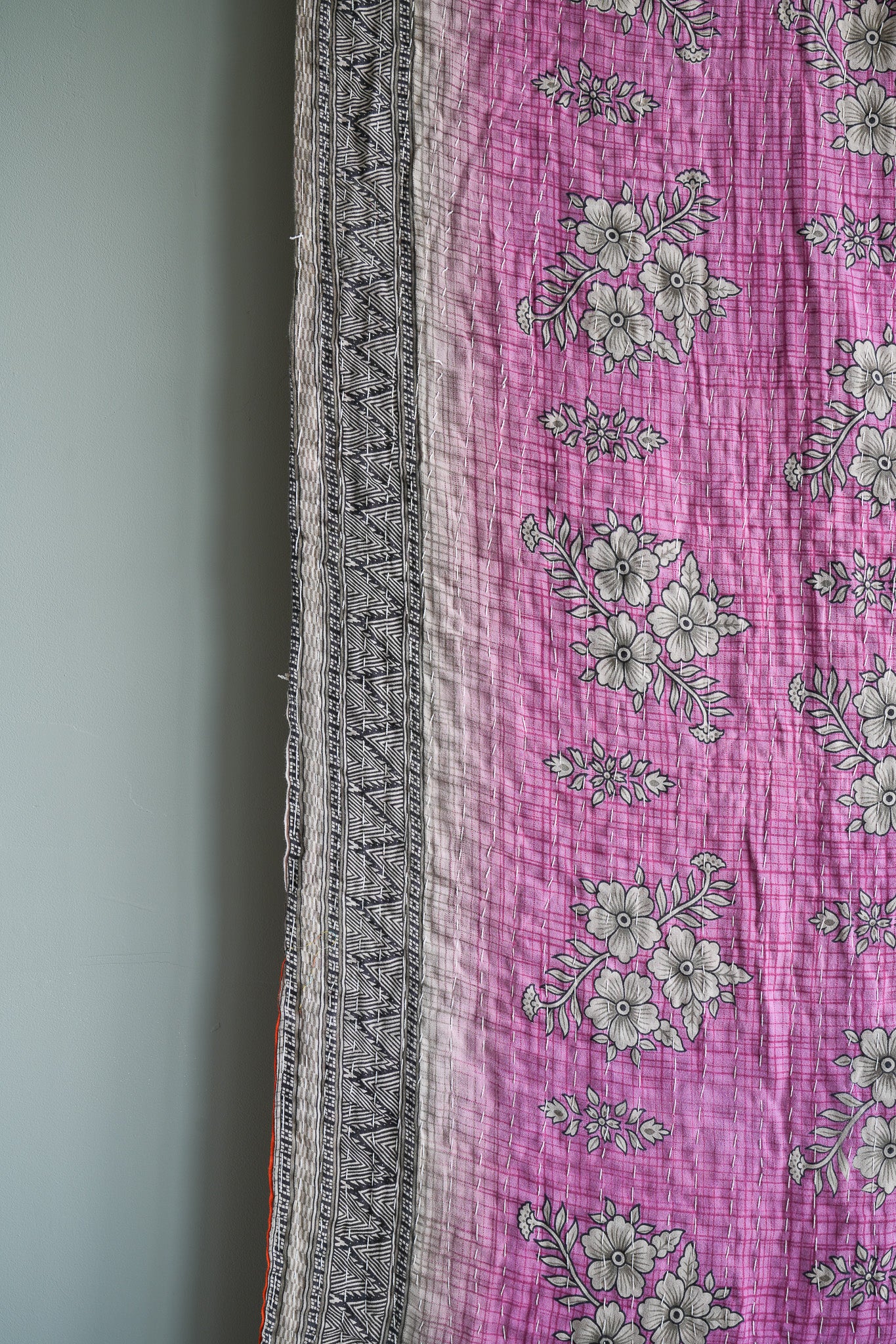 A Unique Vintage Cotton Kantha Quilt ~ 050