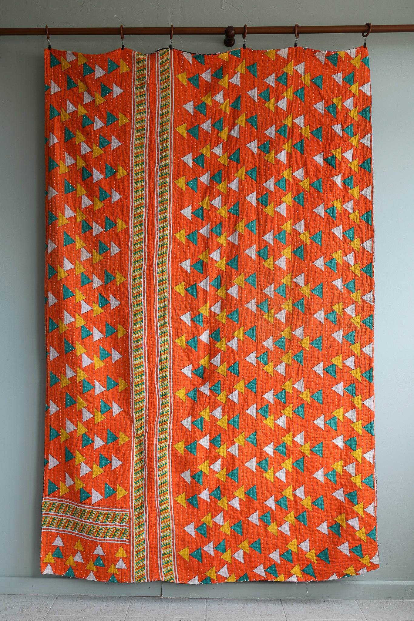 A Unique Vintage Cotton Kantha Quilt ~ 050