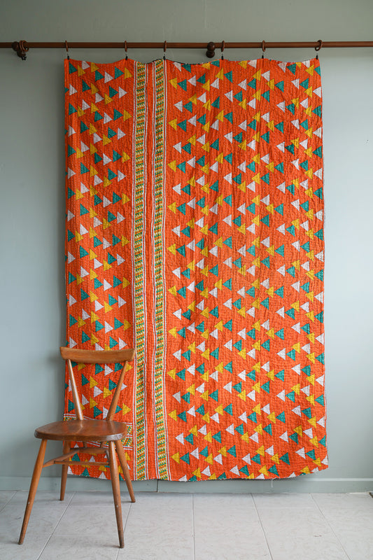 A Unique Vintage Cotton Kantha Quilt ~ 050