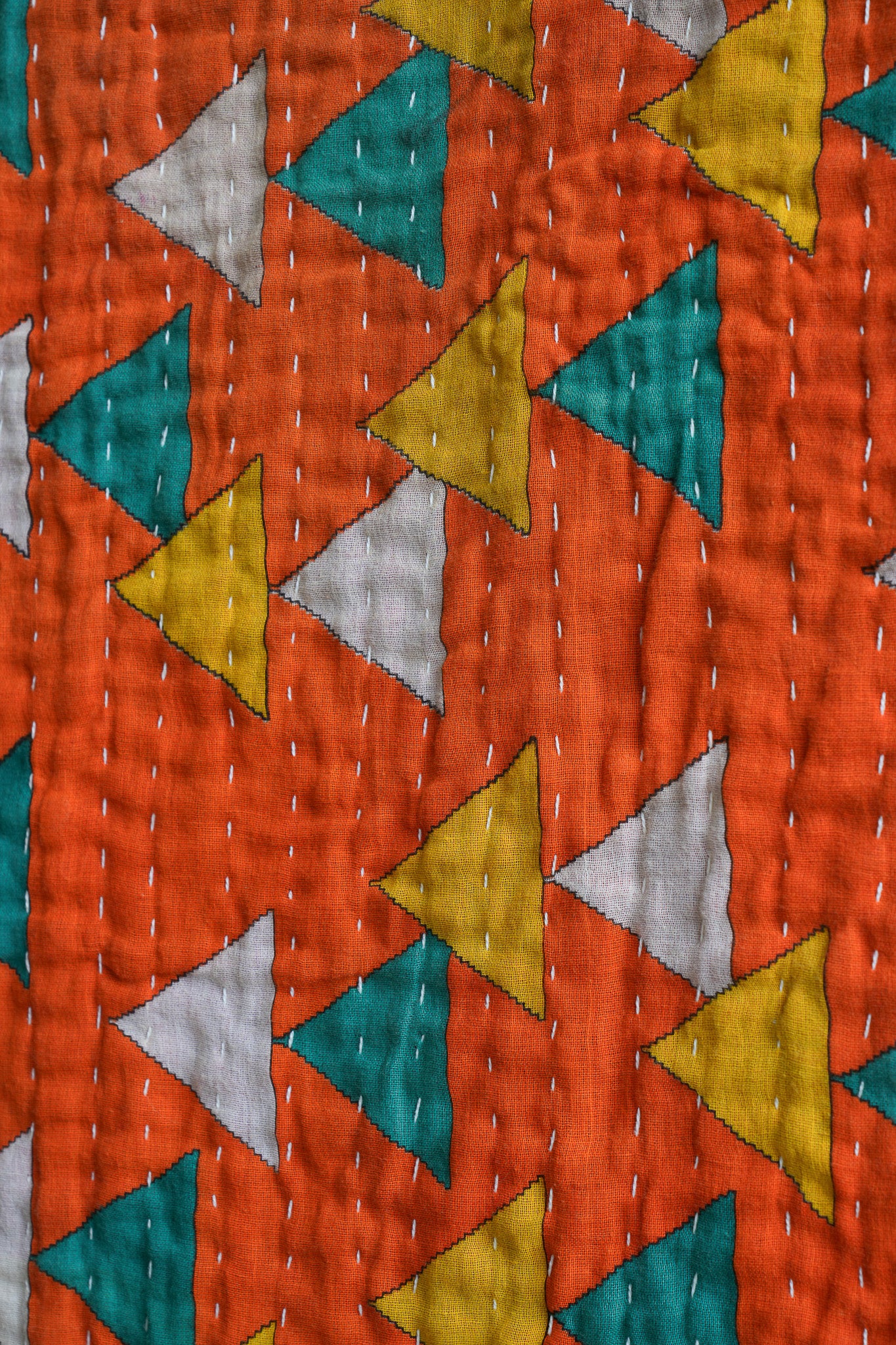 A Unique Vintage Cotton Kantha Quilt ~ 050