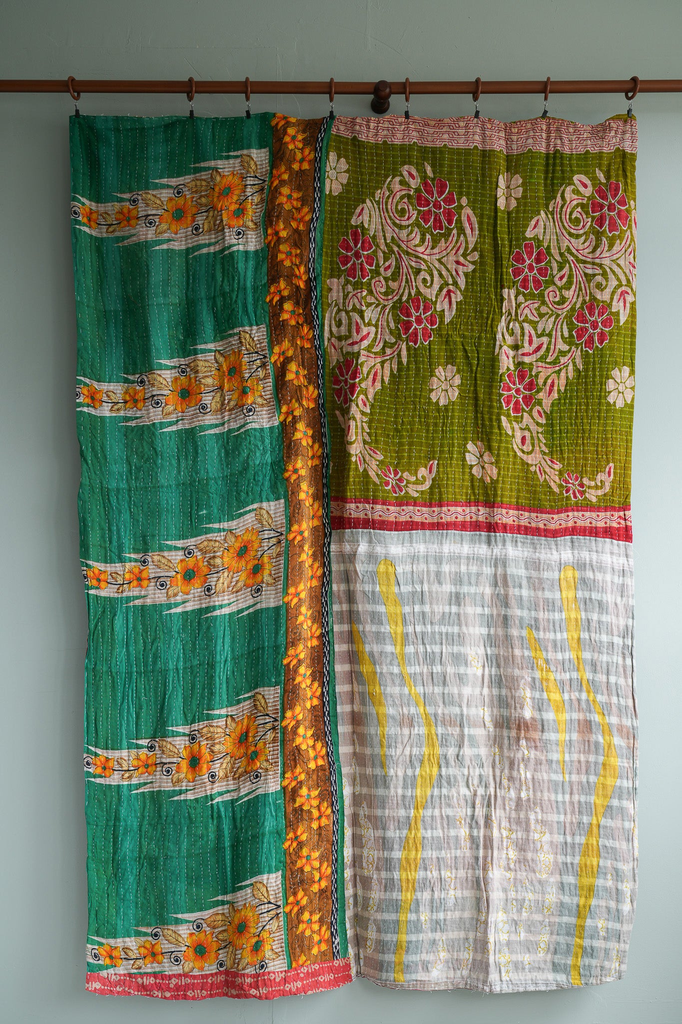 A Unique Vintage Cotton Kantha Quilt ~ 052
