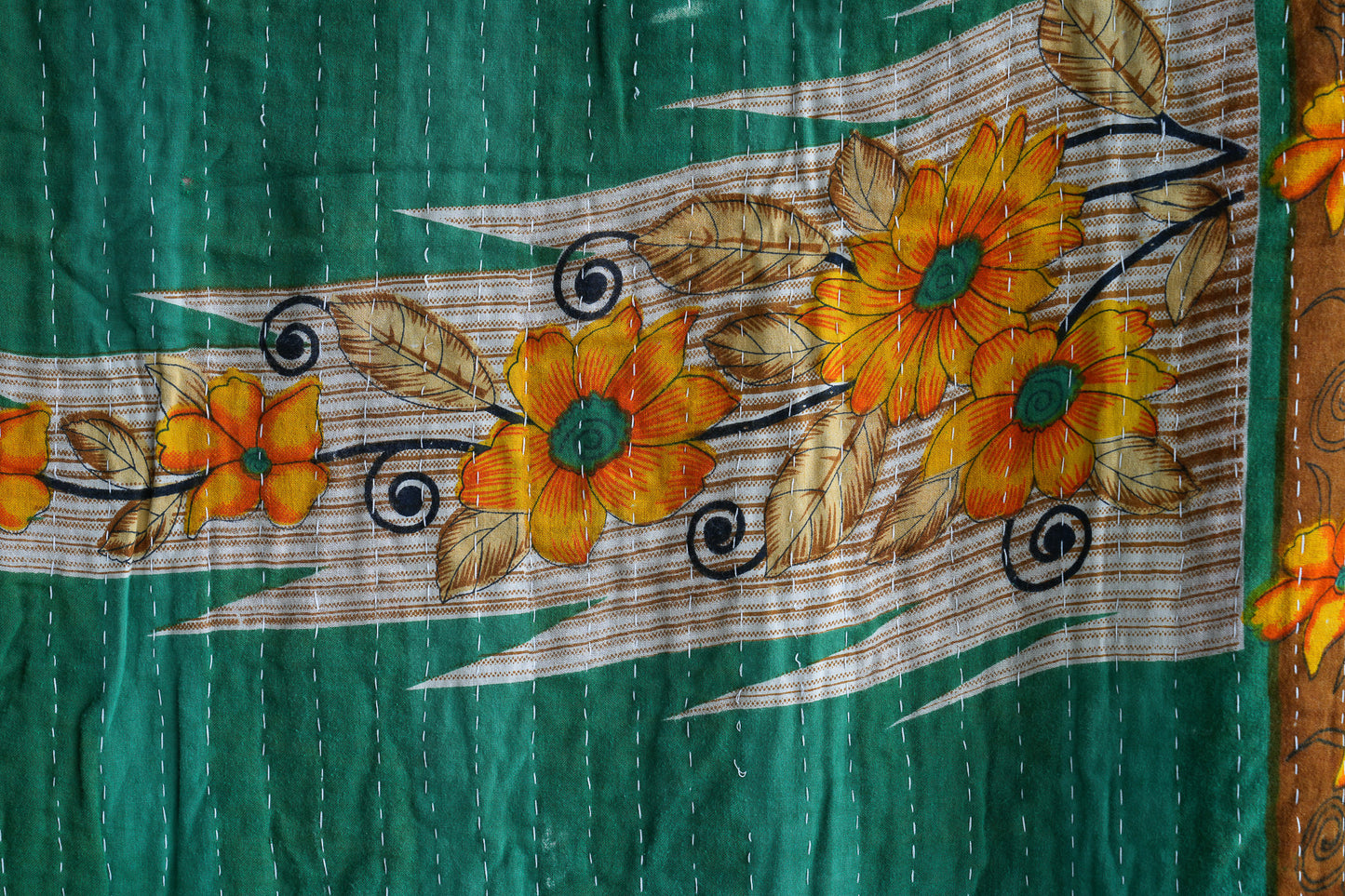 A Unique Vintage Cotton Kantha Quilt ~ 052