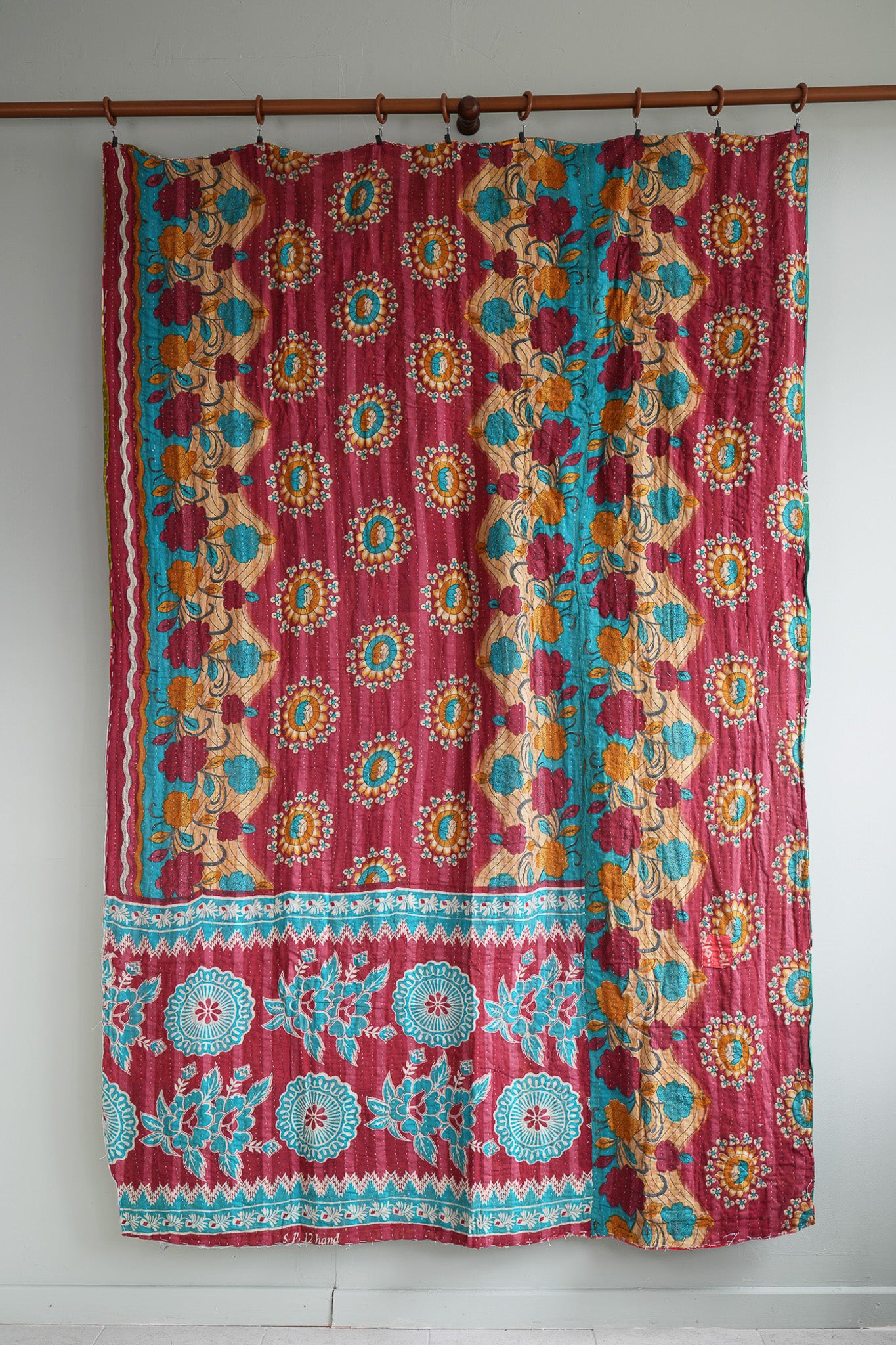 A Unique Vintage Cotton Kantha Quilt ~ 052