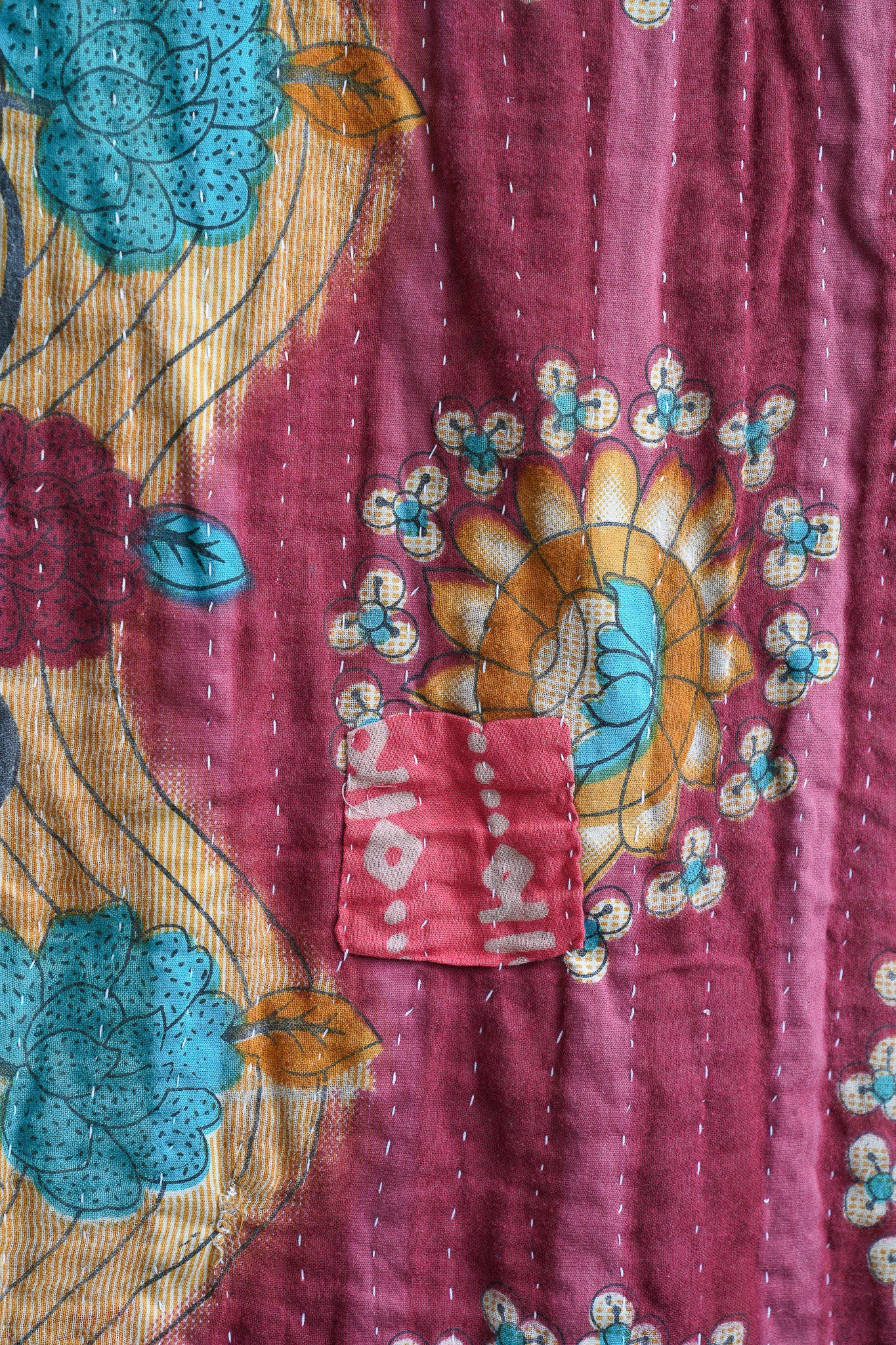 A Unique Vintage Cotton Kantha Quilt ~ 052