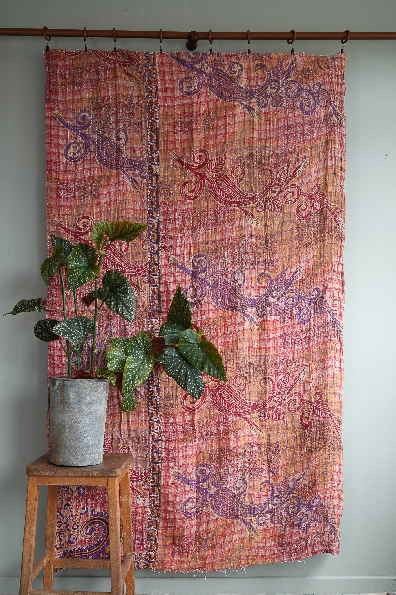 A Unique Vintage Cotton Kantha Quilt ~ 053