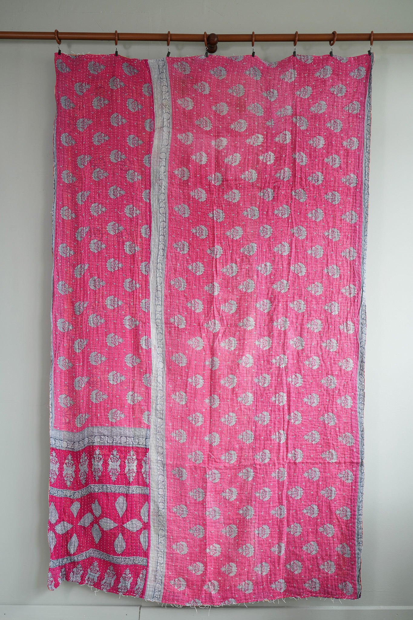 A Unique Vintage Cotton Kantha Quilt ~ 053