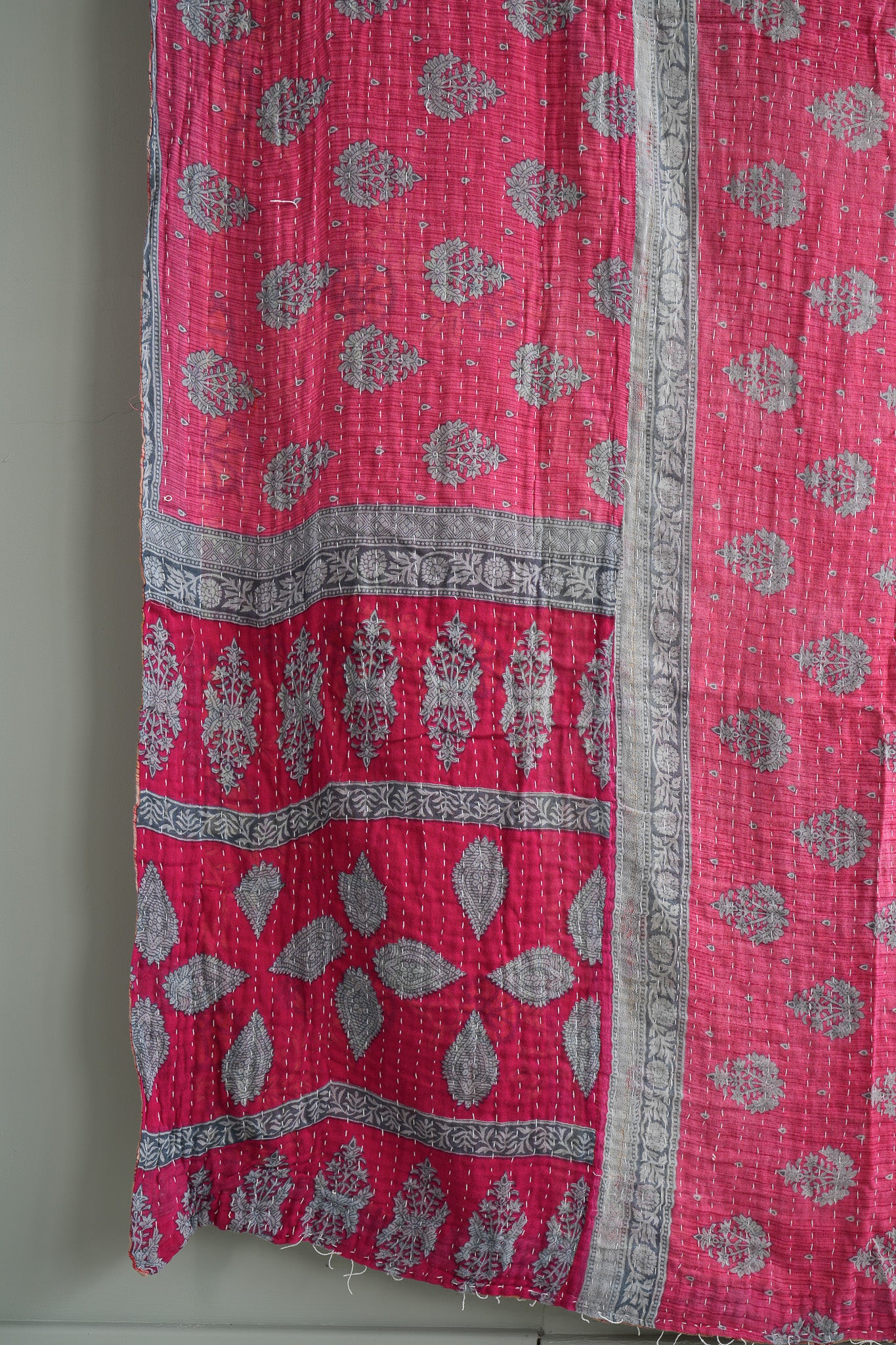 A Unique Vintage Cotton Kantha Quilt ~ 053