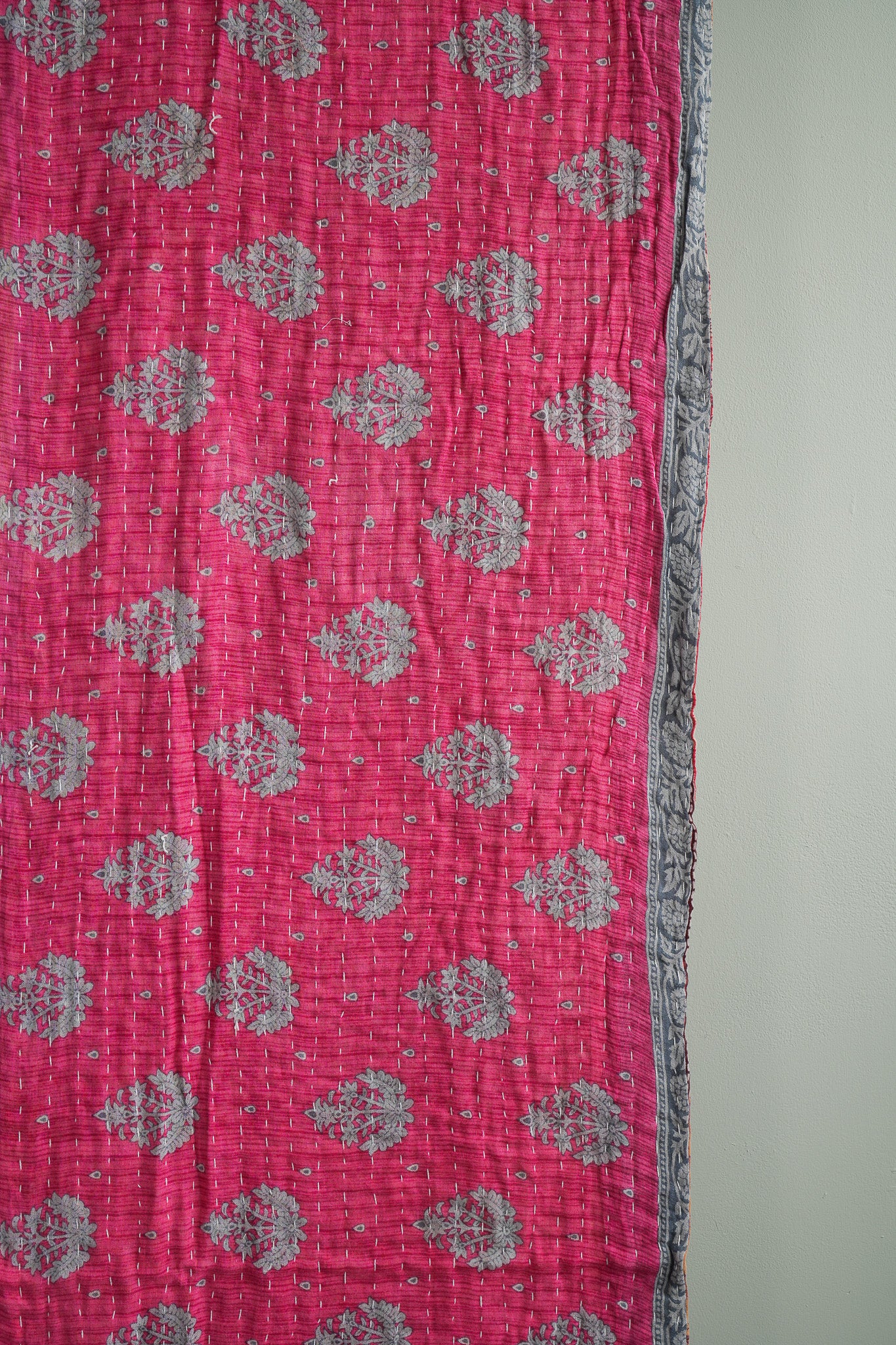 A Unique Vintage Cotton Kantha Quilt ~ 053