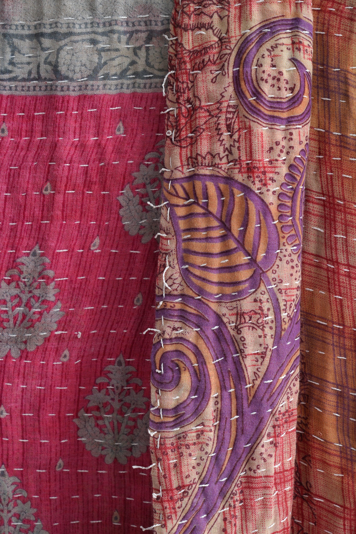 A Unique Vintage Cotton Kantha Quilt ~ 053