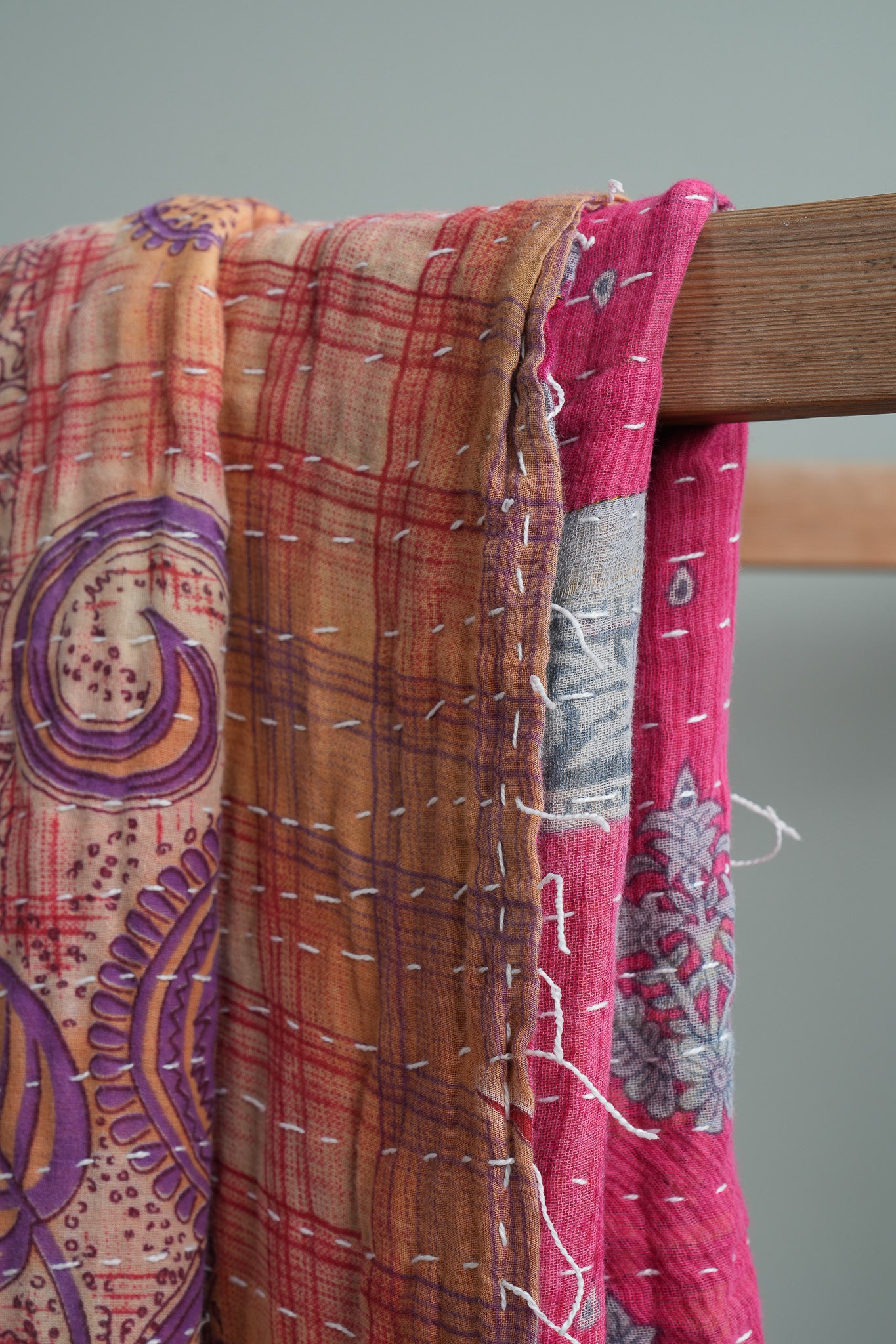 A Unique Vintage Cotton Kantha Quilt ~ 053