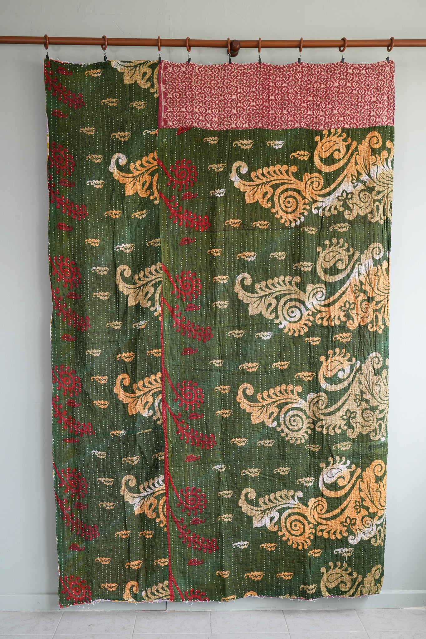 A Unique Vintage Cotton Kantha Quilt ~ 056