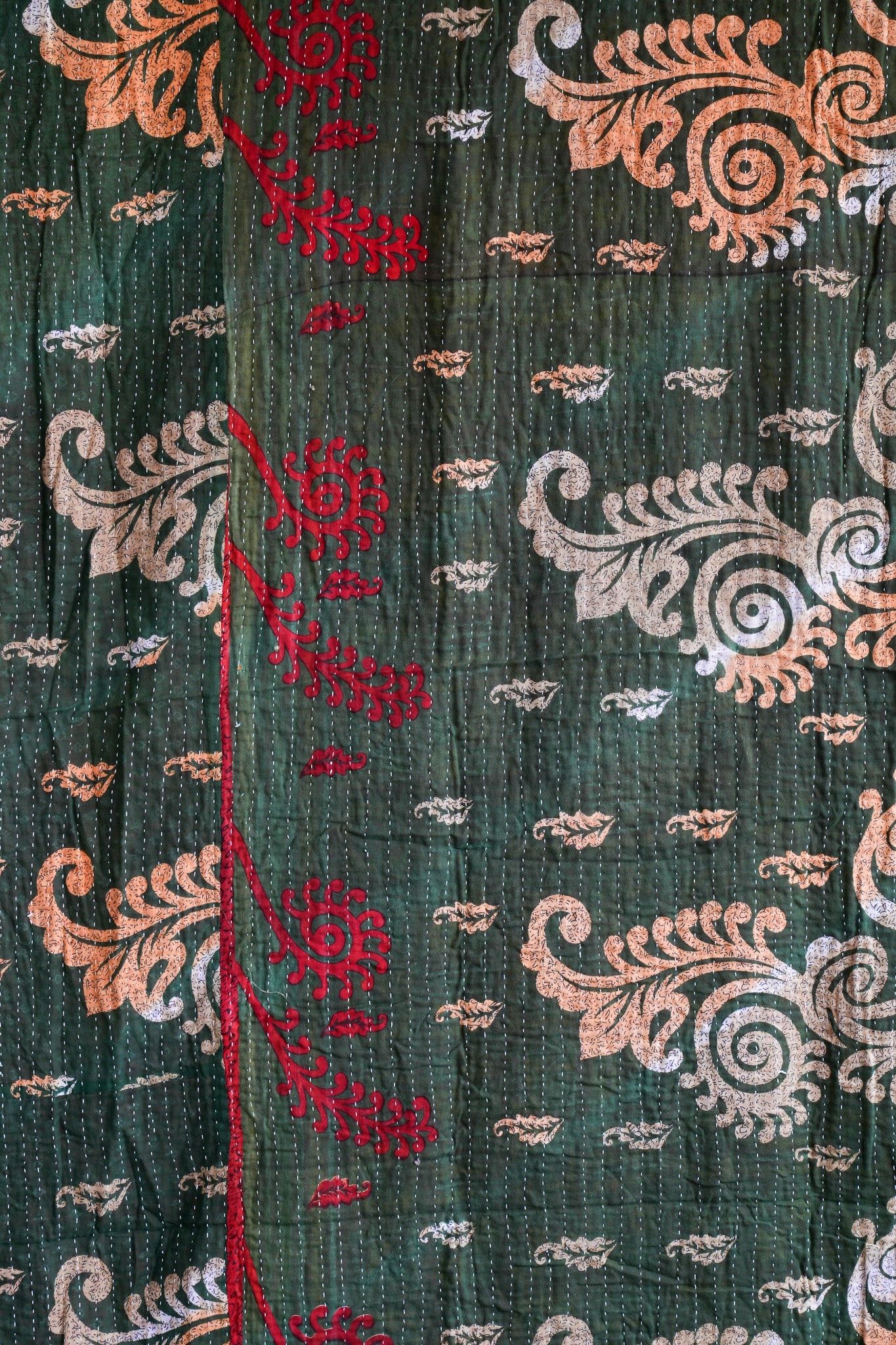 A Unique Vintage Cotton Kantha Quilt ~ 056