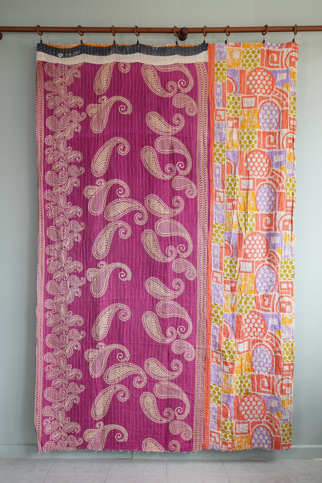 A Unique Vintage Cotton Kantha Quilt ~ 056