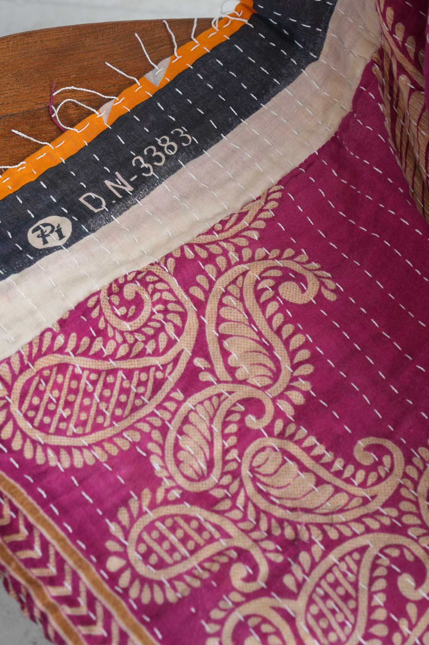 A Unique Vintage Cotton Kantha Quilt ~ 056