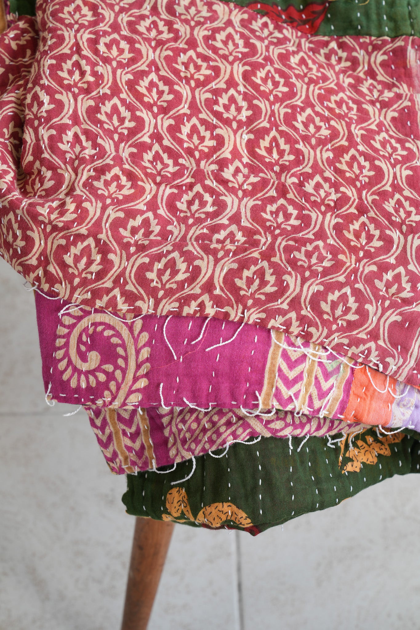 A Unique Vintage Cotton Kantha Quilt ~ 056