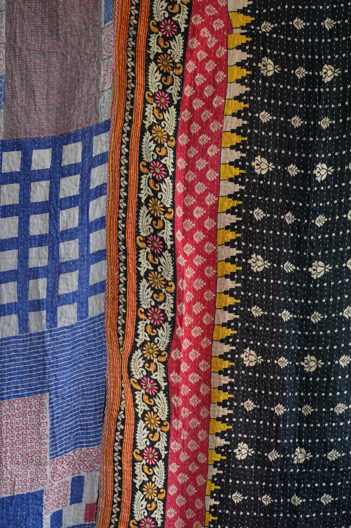 A Unique Vintage Cotton Kantha Quilt ~ 059