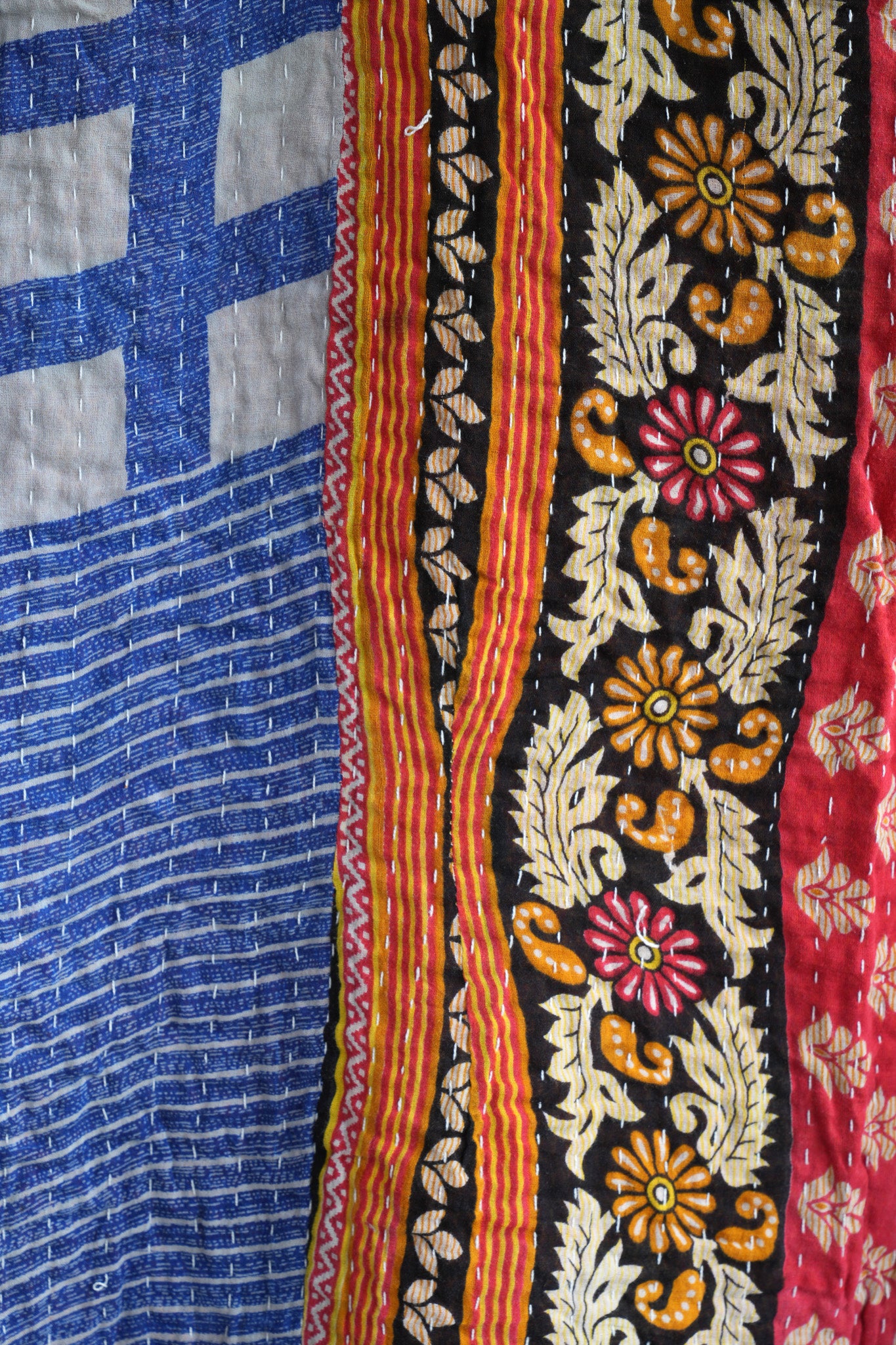 A Unique Vintage Cotton Kantha Quilt ~ 059