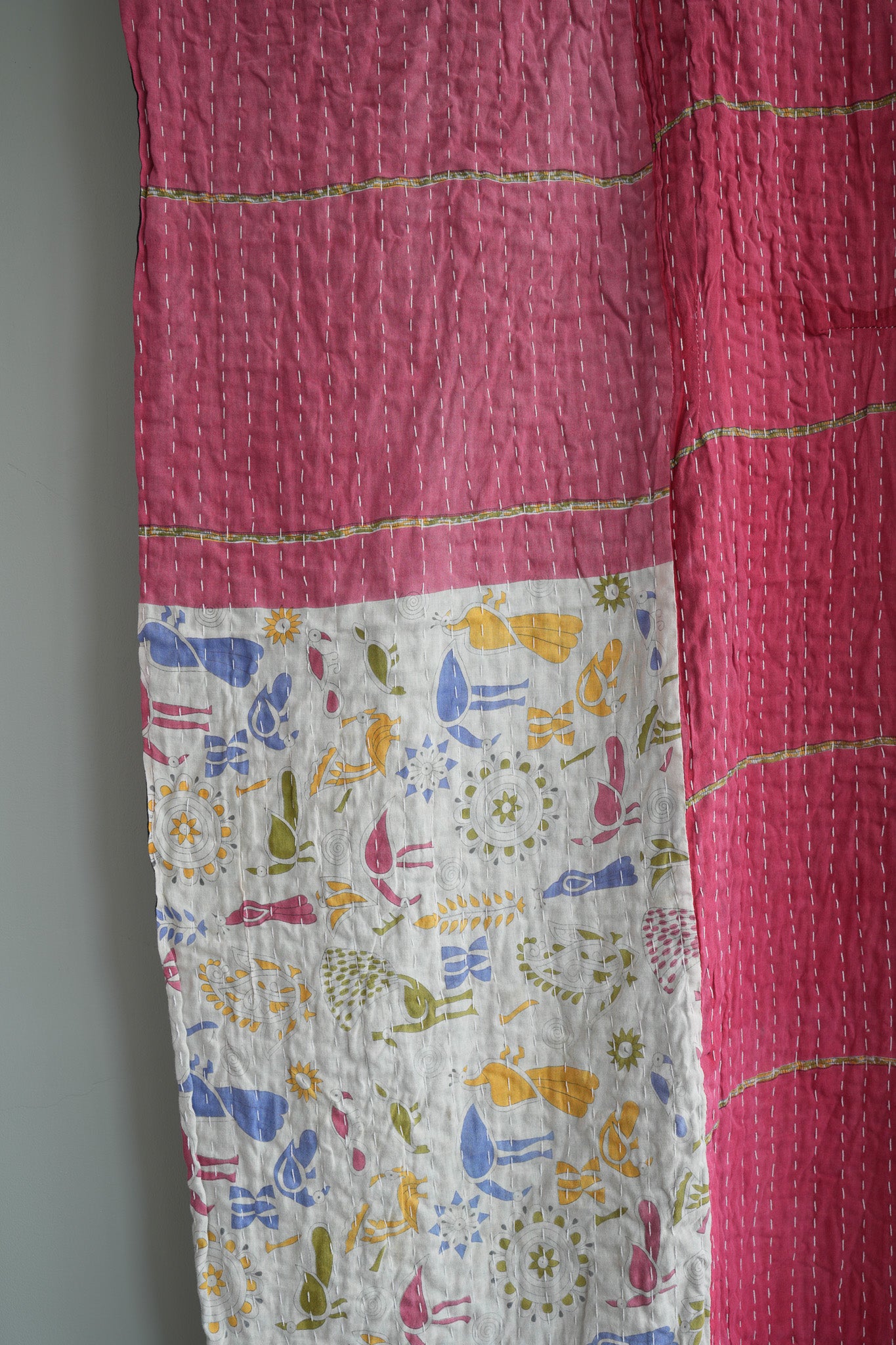 A Unique Vintage Cotton Kantha Quilt ~ 059