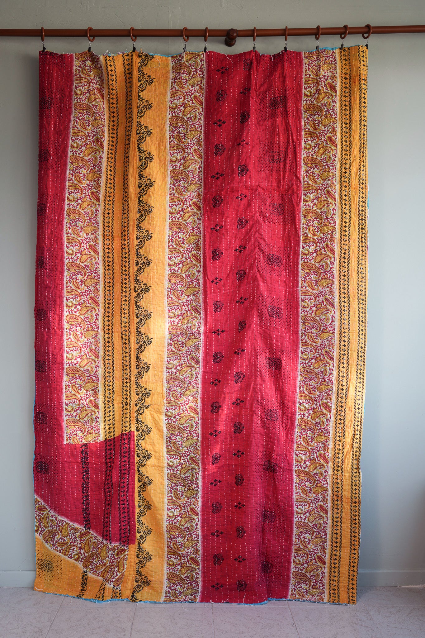 A Unique Vintage Cotton Kantha Quilt ~ 065