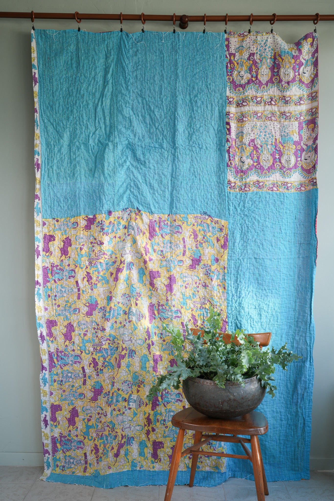 A Unique Vintage Cotton Kantha Quilt ~ 065