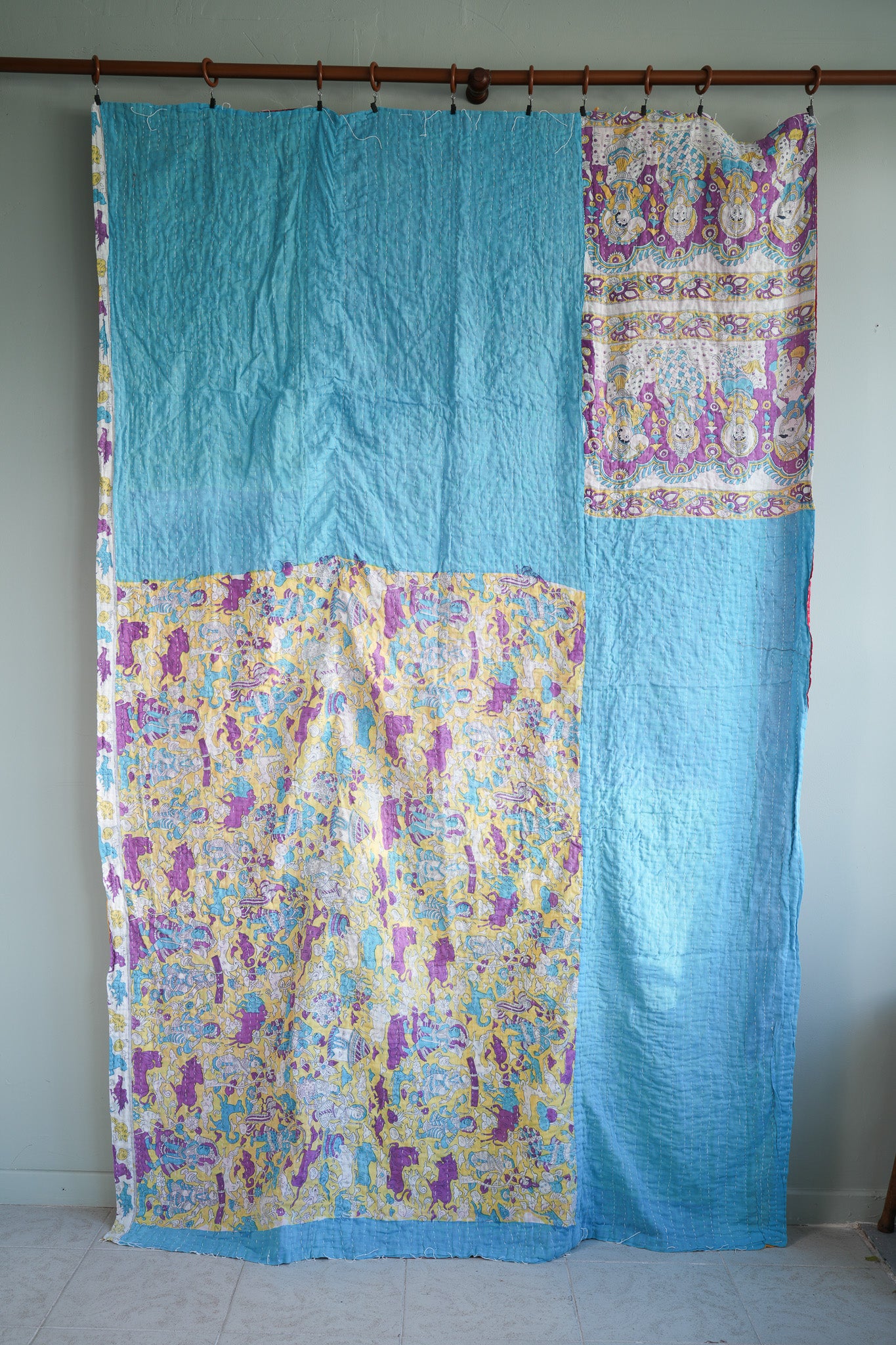 A Unique Vintage Cotton Kantha Quilt ~ 065