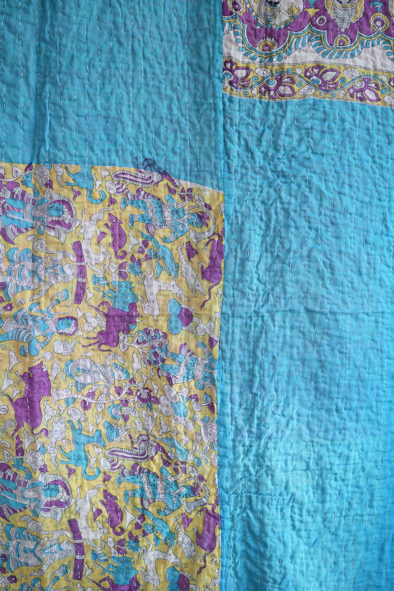A Unique Vintage Cotton Kantha Quilt ~ 065