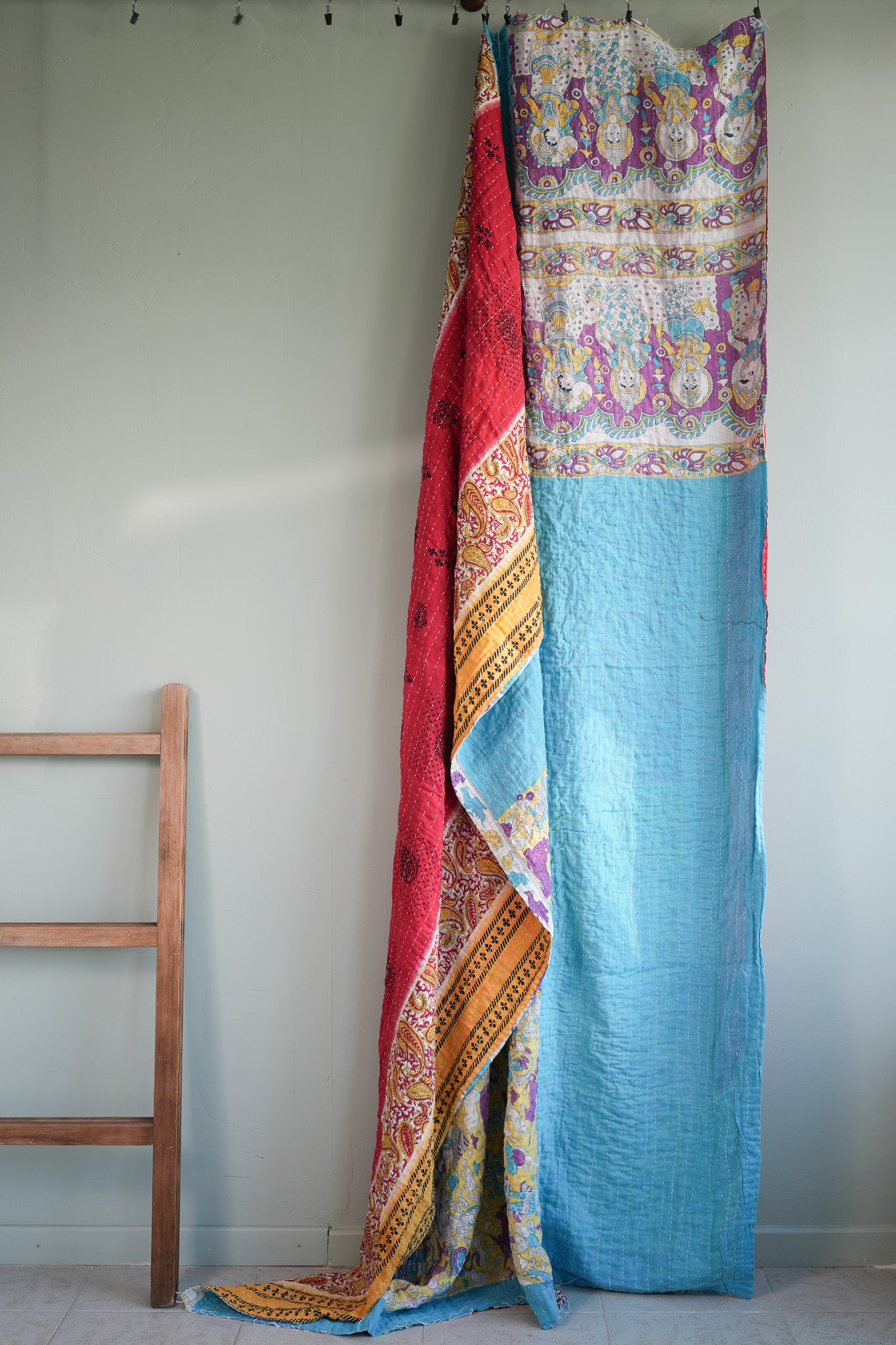 A Unique Vintage Cotton Kantha Quilt ~ 065
