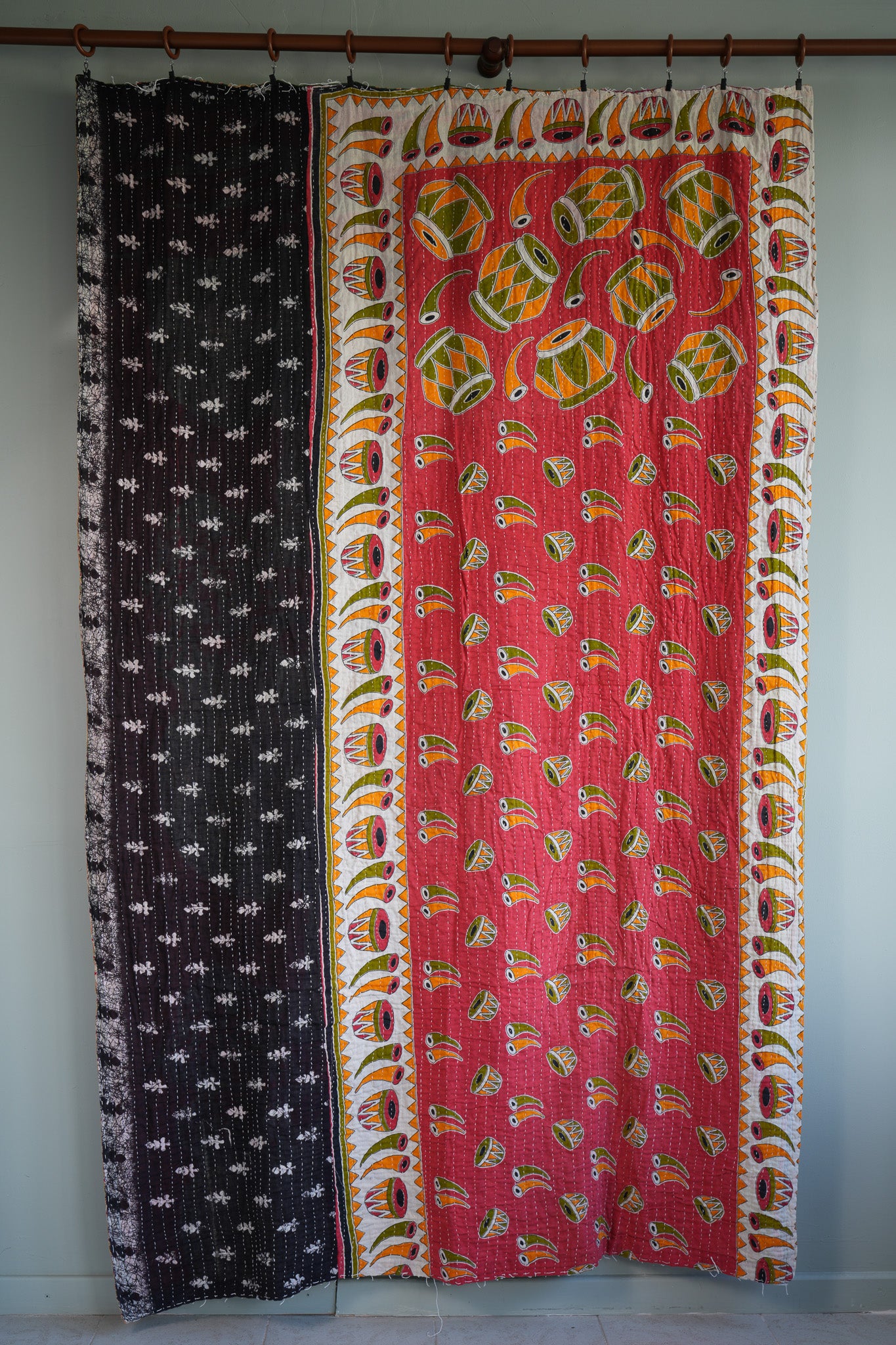 A Unique Vintage Cotton Kantha Quilt ~ 067