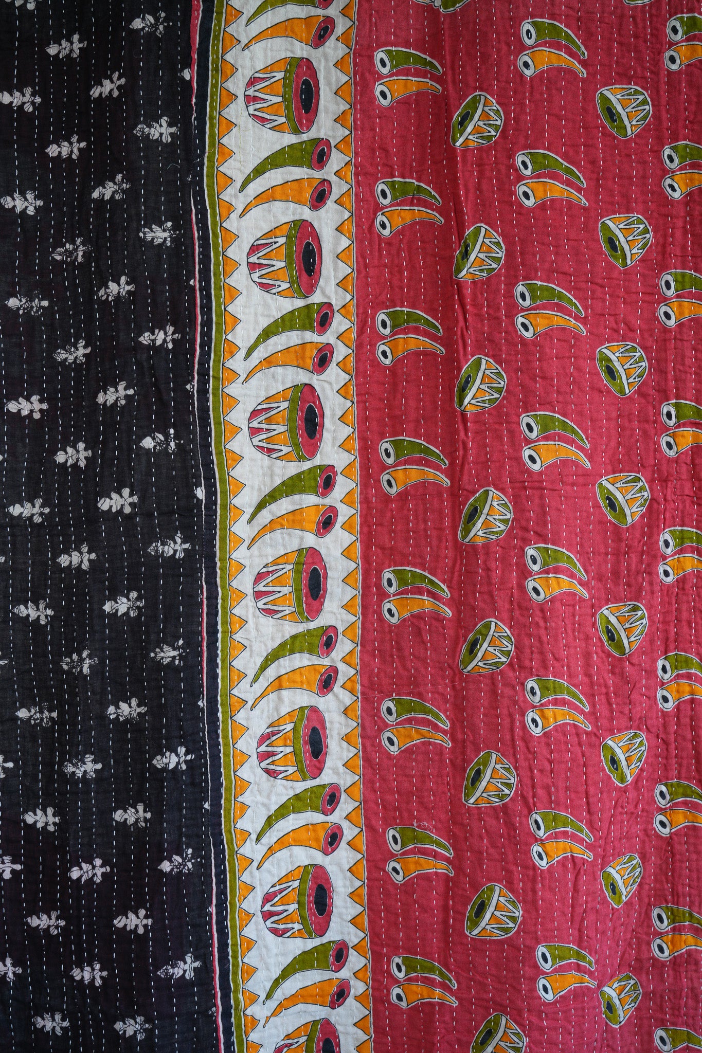 A Unique Vintage Cotton Kantha Quilt ~ 067