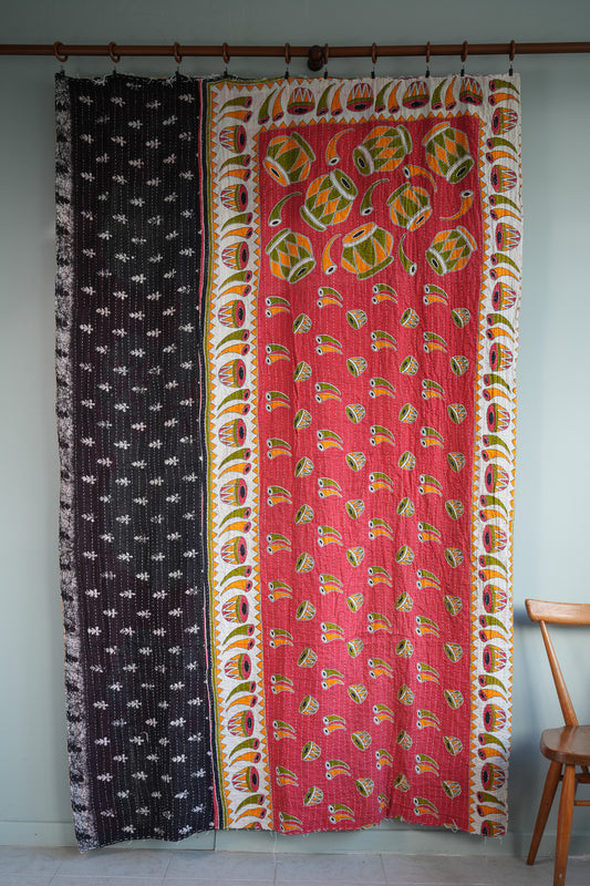 A Unique Vintage Cotton Kantha Quilt ~ 067