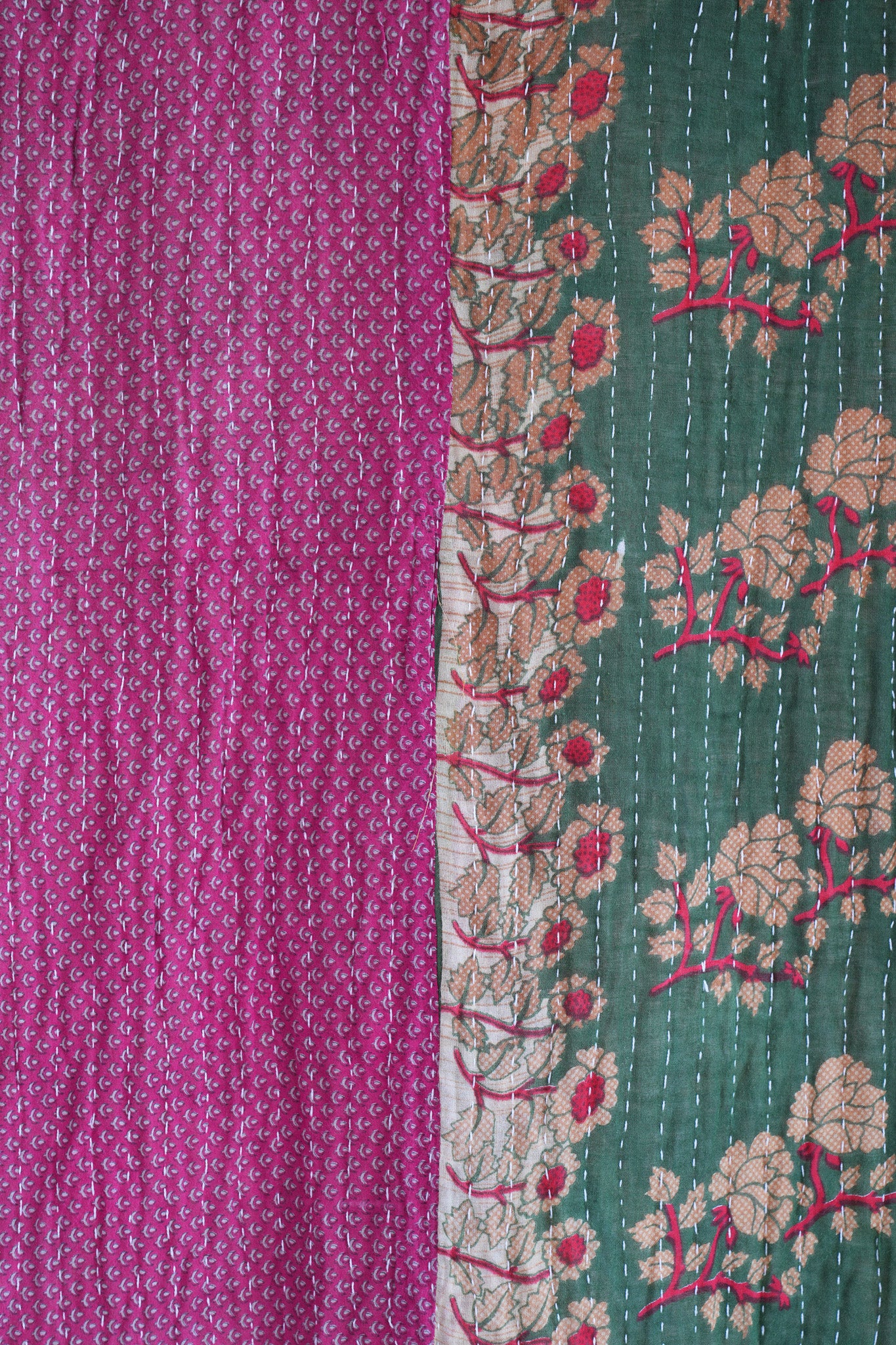 A Unique Vintage Cotton Kantha Quilt ~ 067