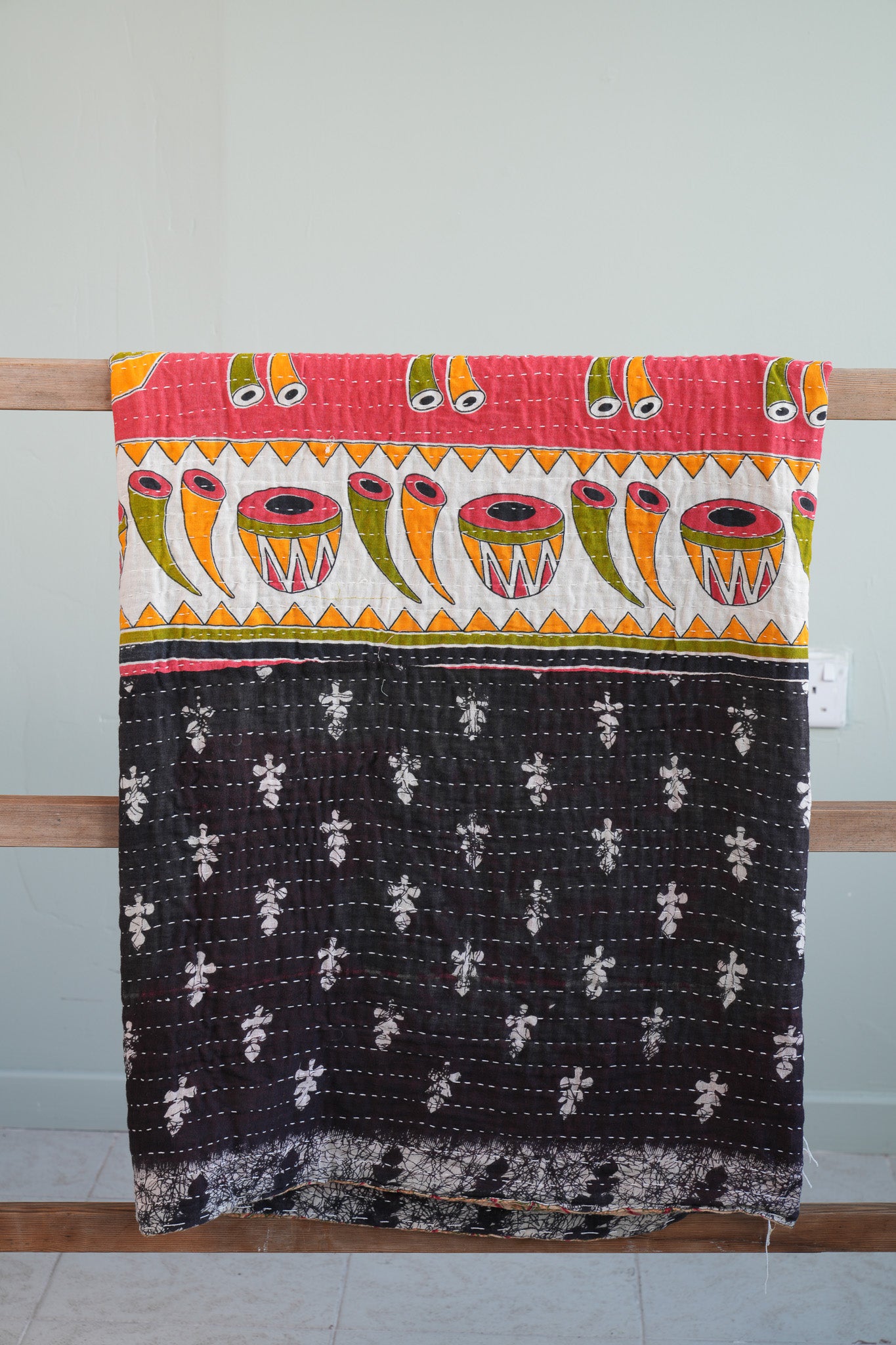 A Unique Vintage Cotton Kantha Quilt ~ 067