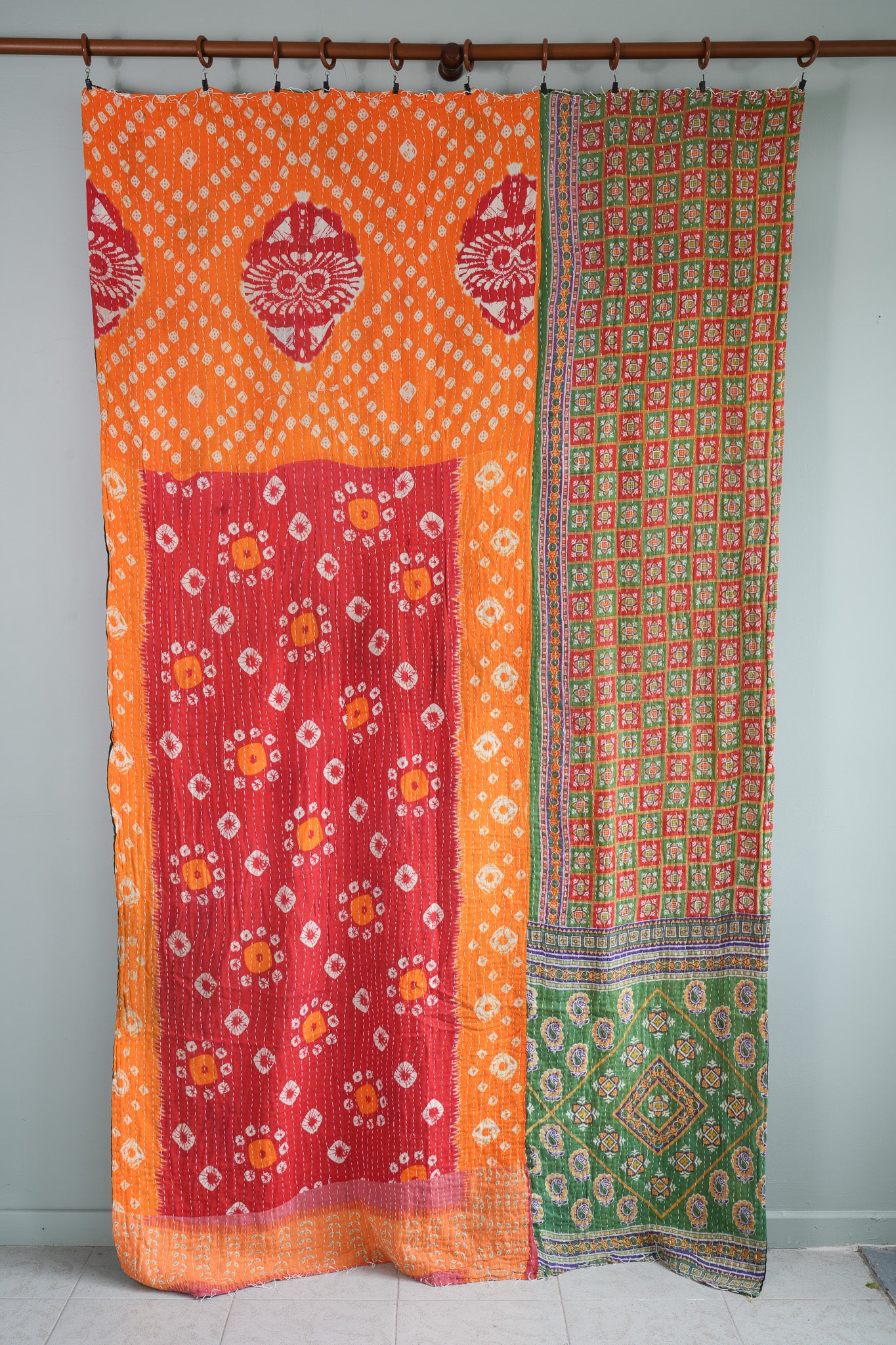 A Unique Vintage Cotton Kantha Quilt ~ 070