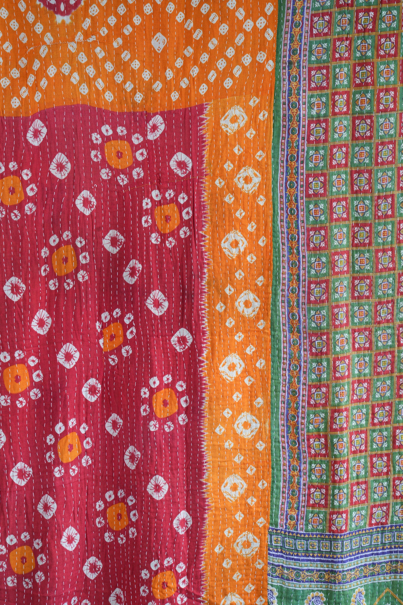 A Unique Vintage Cotton Kantha Quilt ~ 070