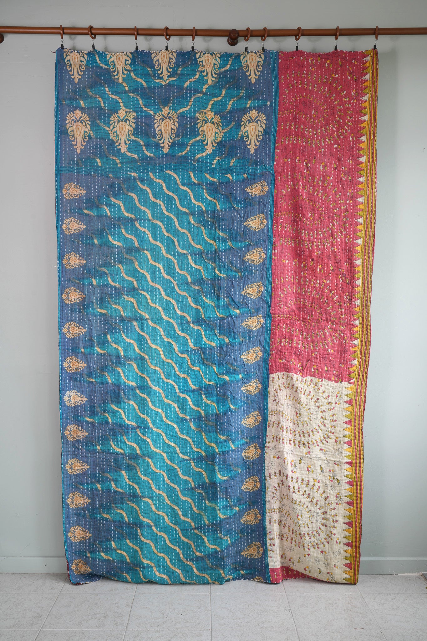 A Unique Vintage Cotton Kantha Quilt ~ 071